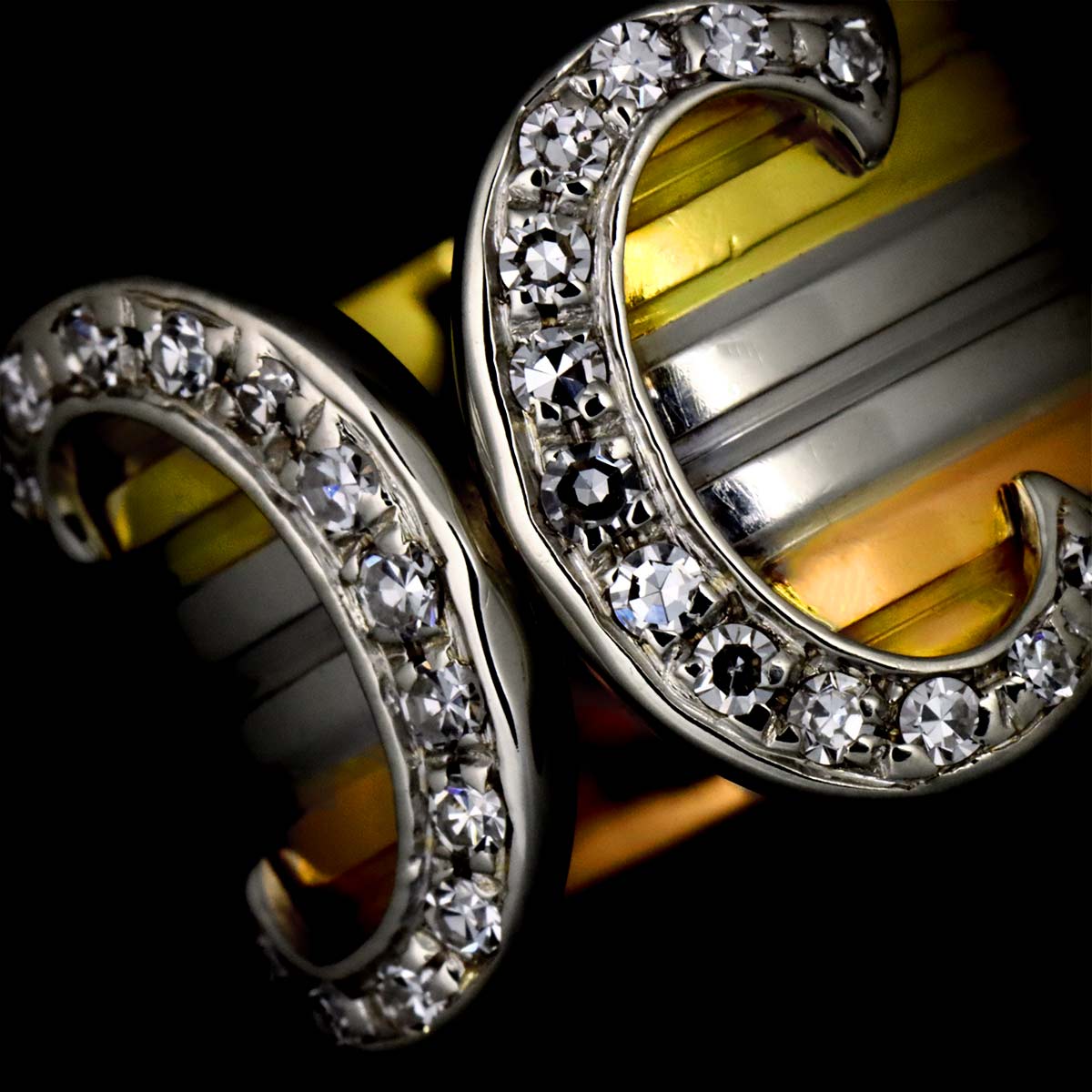 2C Diamond Ring 18K YG WG PG 750 Size47 3.75(US)