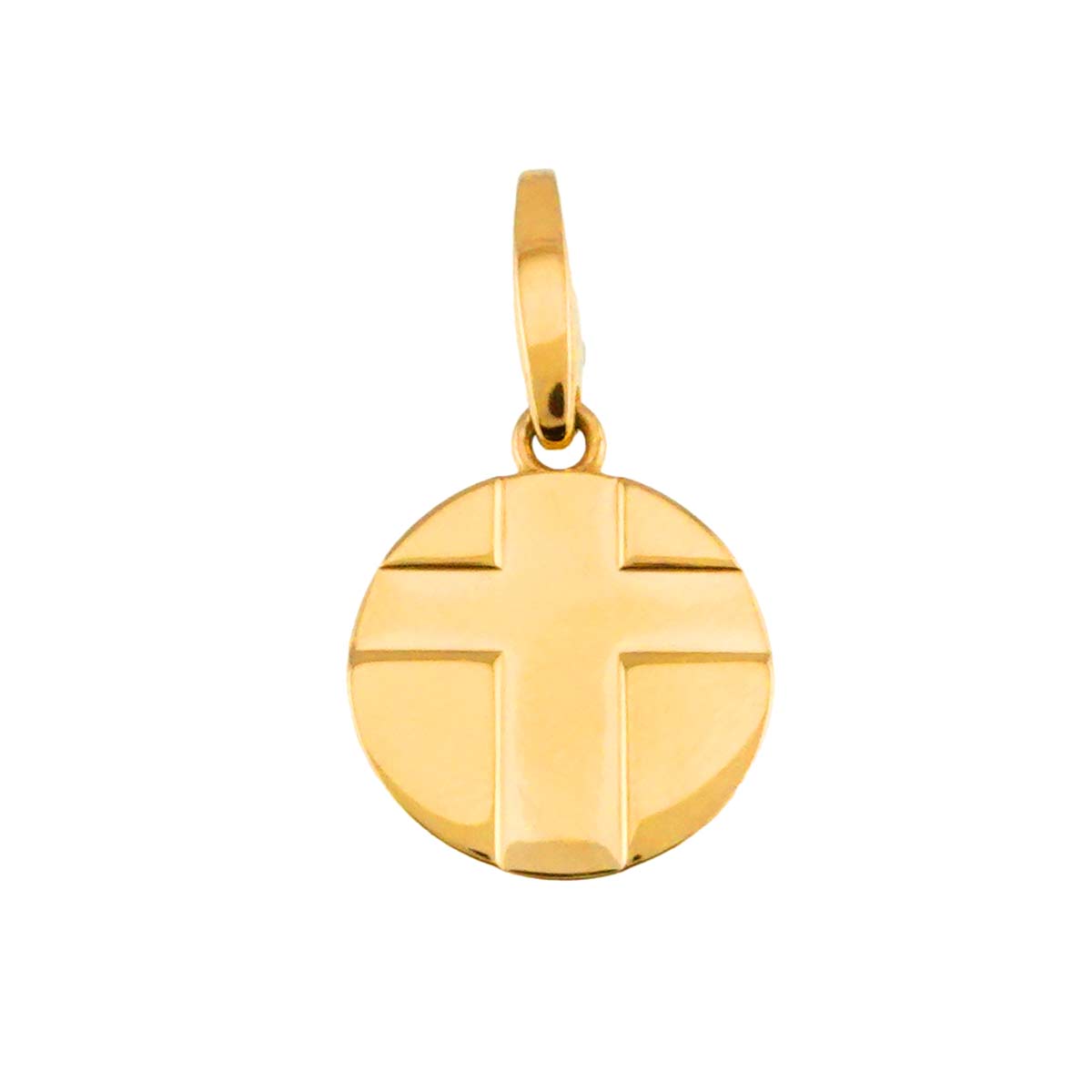 Cross Medal Pendant Top Charm 18K YG 750