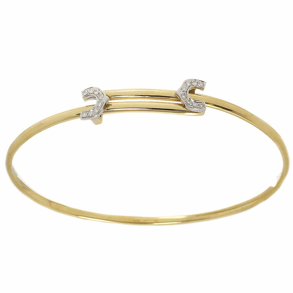 2C C2 Diamond Bangle Bracelet 18K YG WG 750