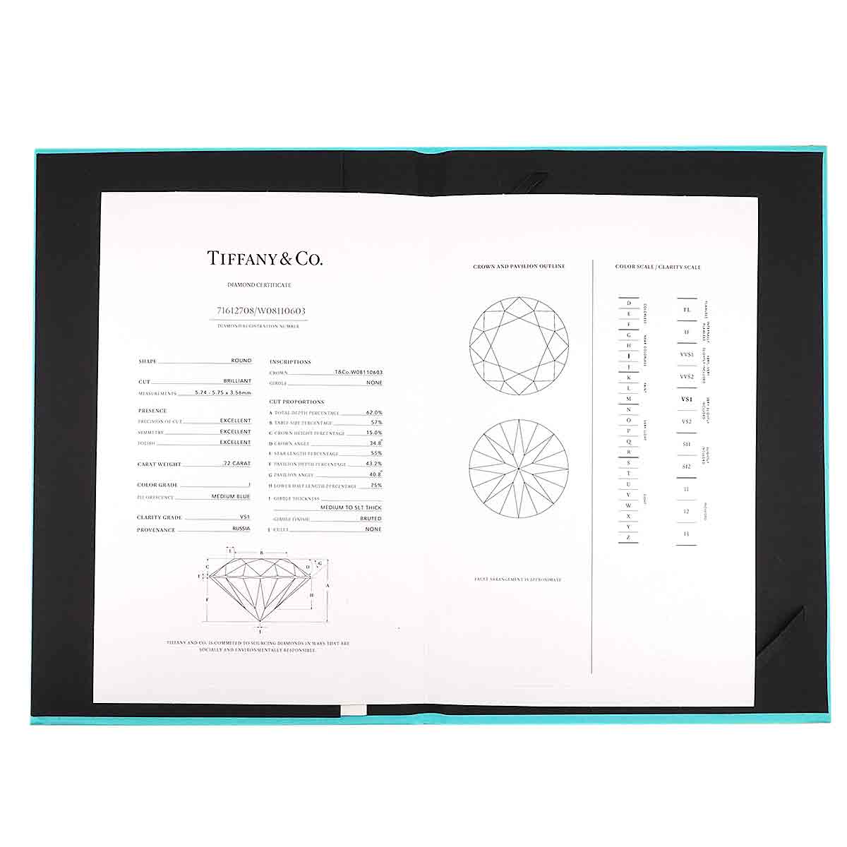 Diamond 0.72ct I/VS1/3EX Ring Pt Platinum Size5.5-5.75(US)