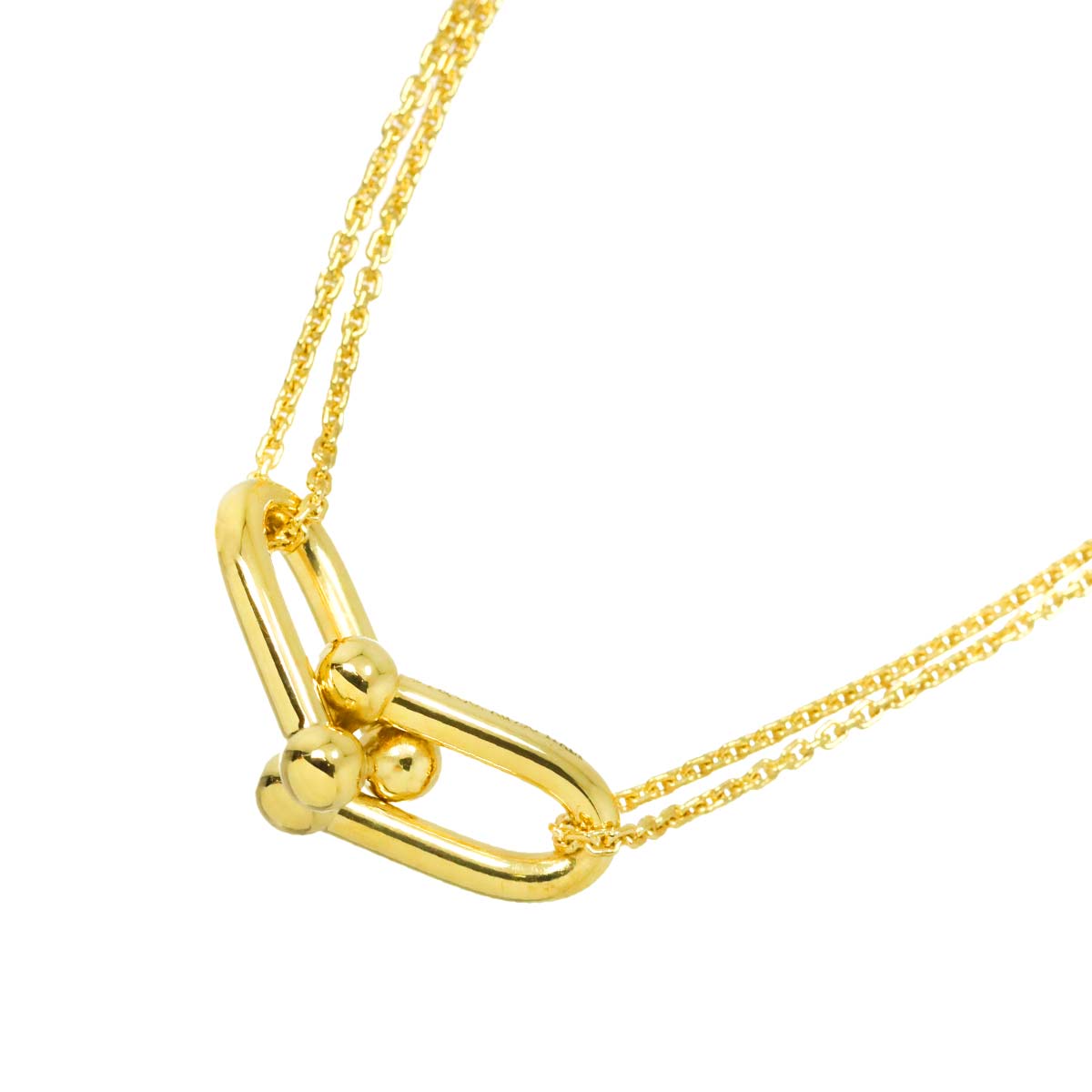 Hardware Double Link Large Necklace 18K Yellow Gold 750