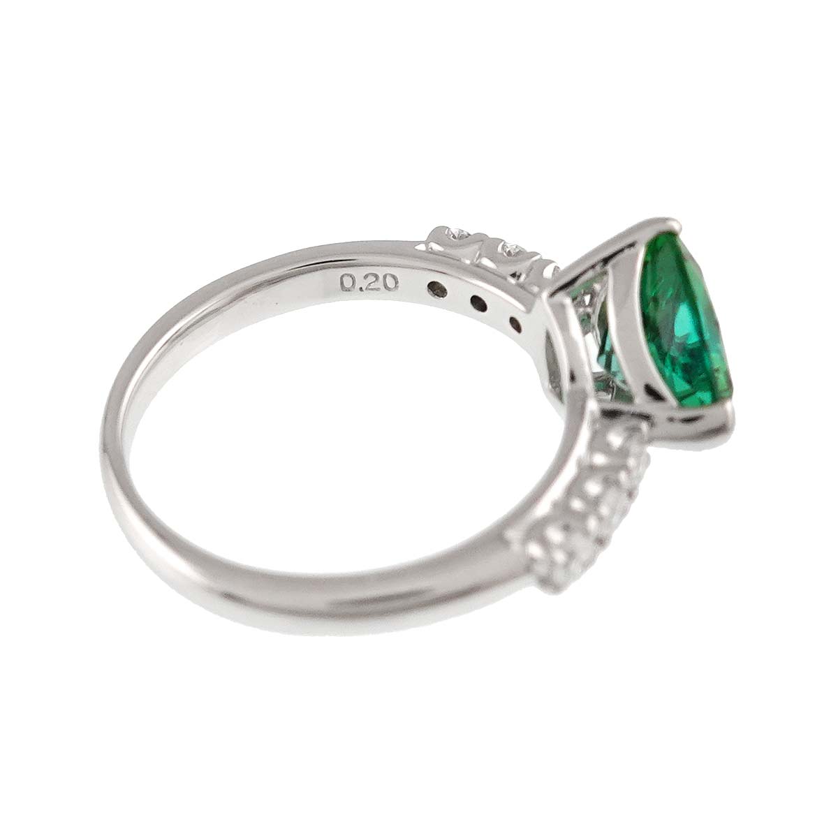 Tourmaline 1.60ct Diamond 0.20ct Ring Platinum Size5.5-5.75(US)