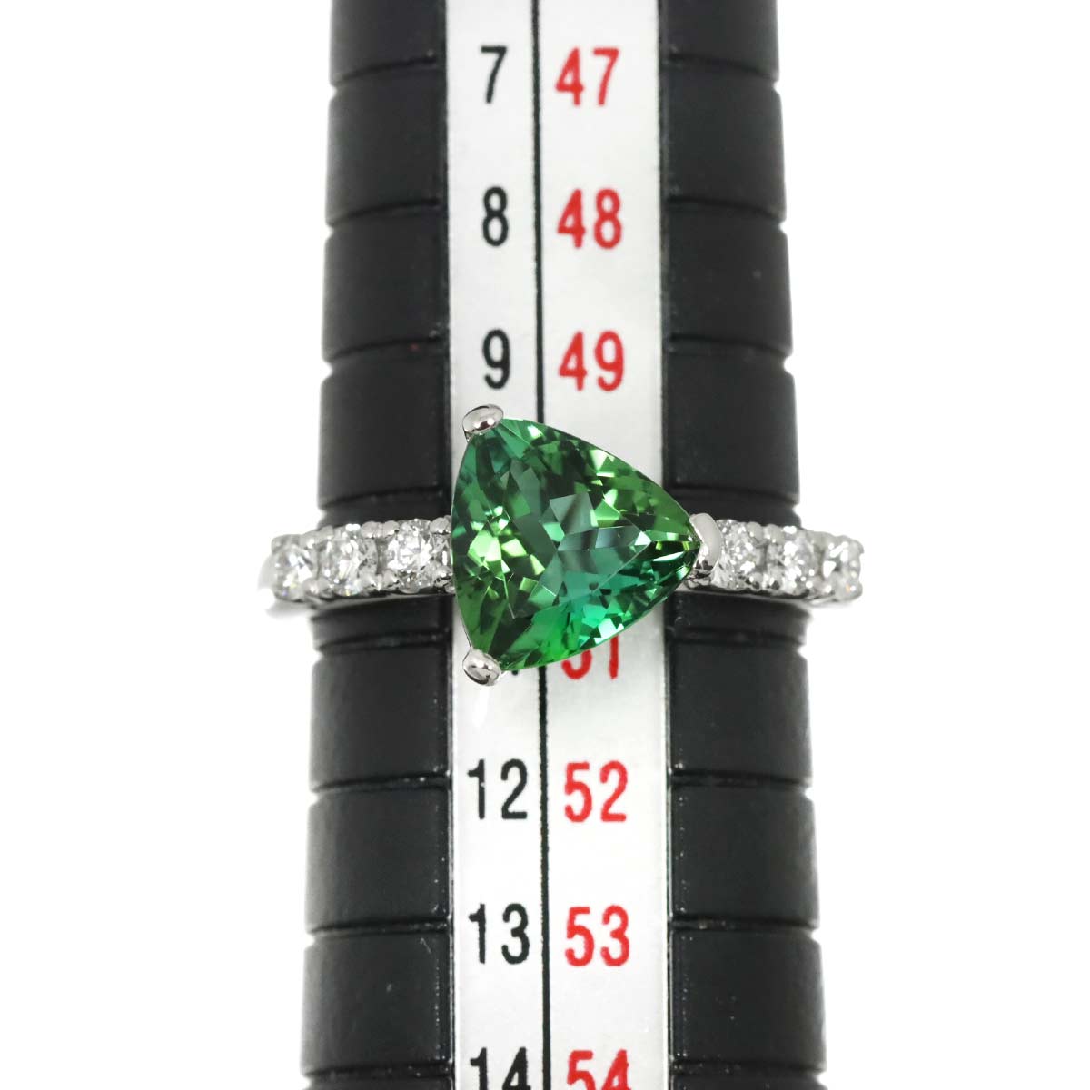 Tourmaline 1.60ct Diamond 0.20ct Ring Platinum Size5.5-5.75(US)