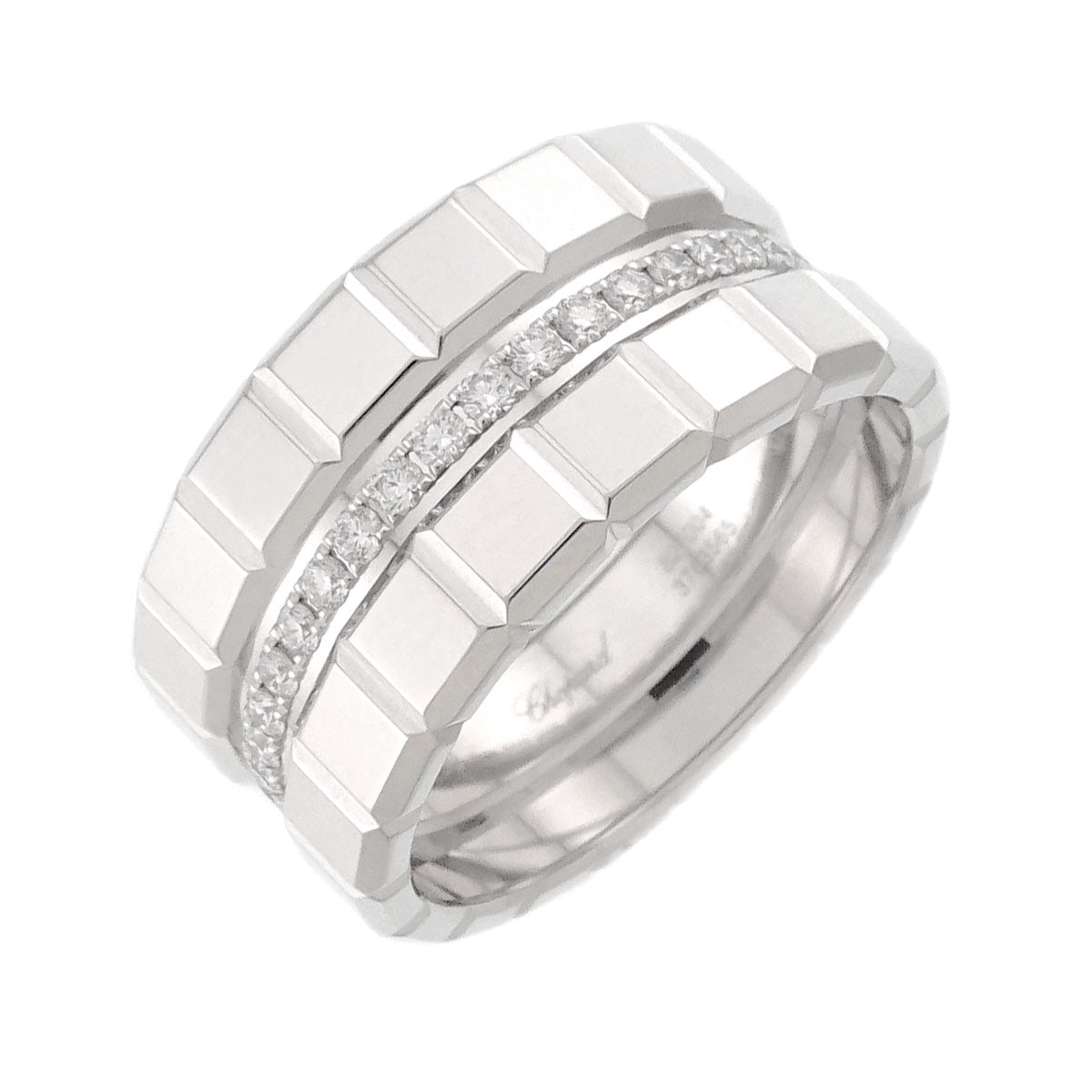 Ice Cube Diamond Ring 18K WG 750 Size8-8.25(US)