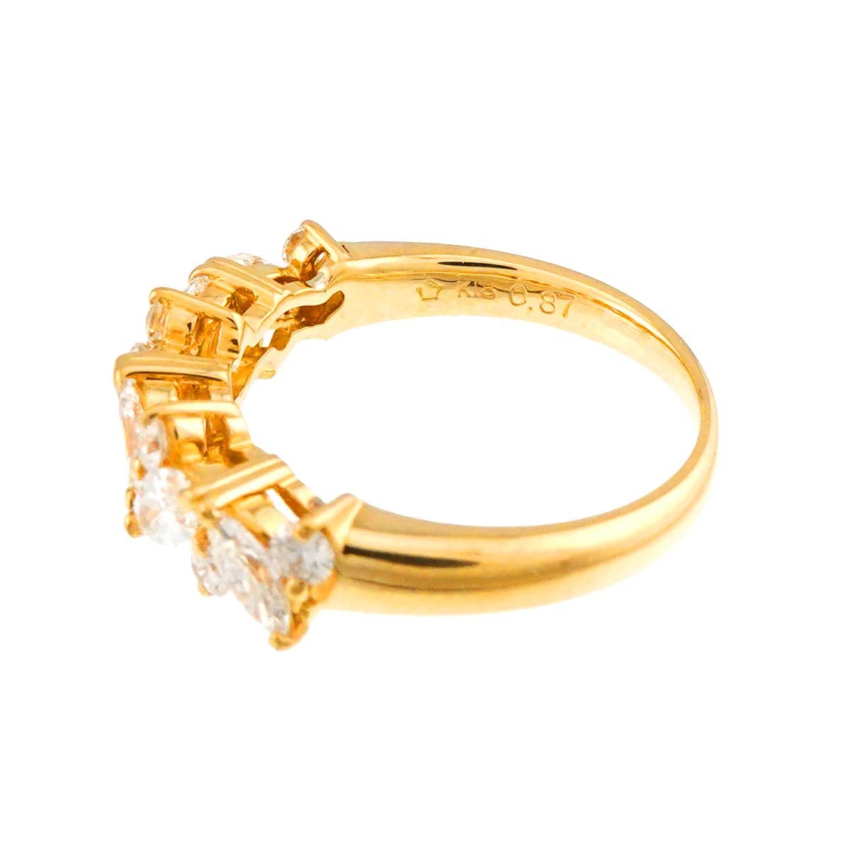 Diamond 0.87ct Ring 18K YG 750 size5.25(US)