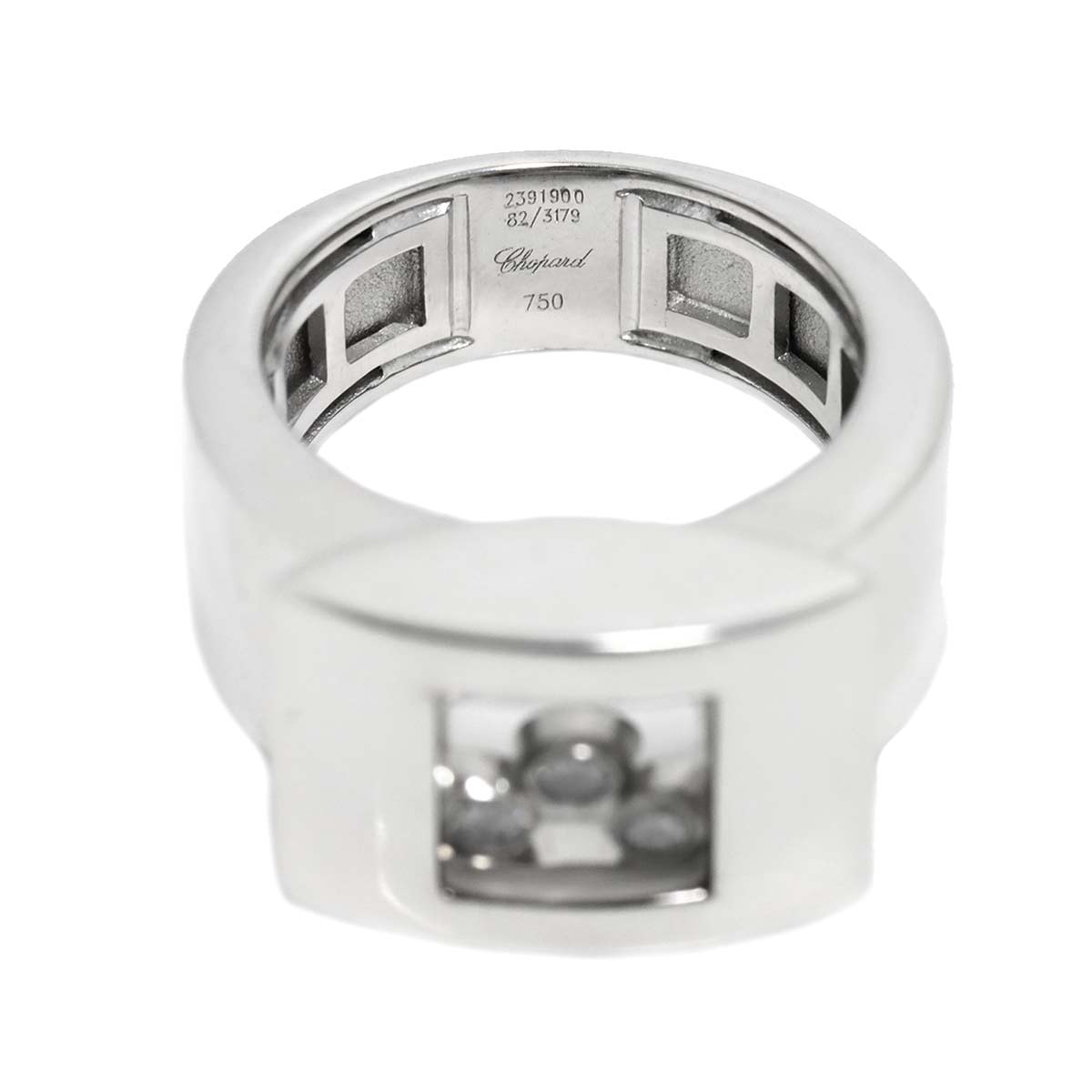 Happy Diamond Ring 18K WG 750 Size6-6.25(US)