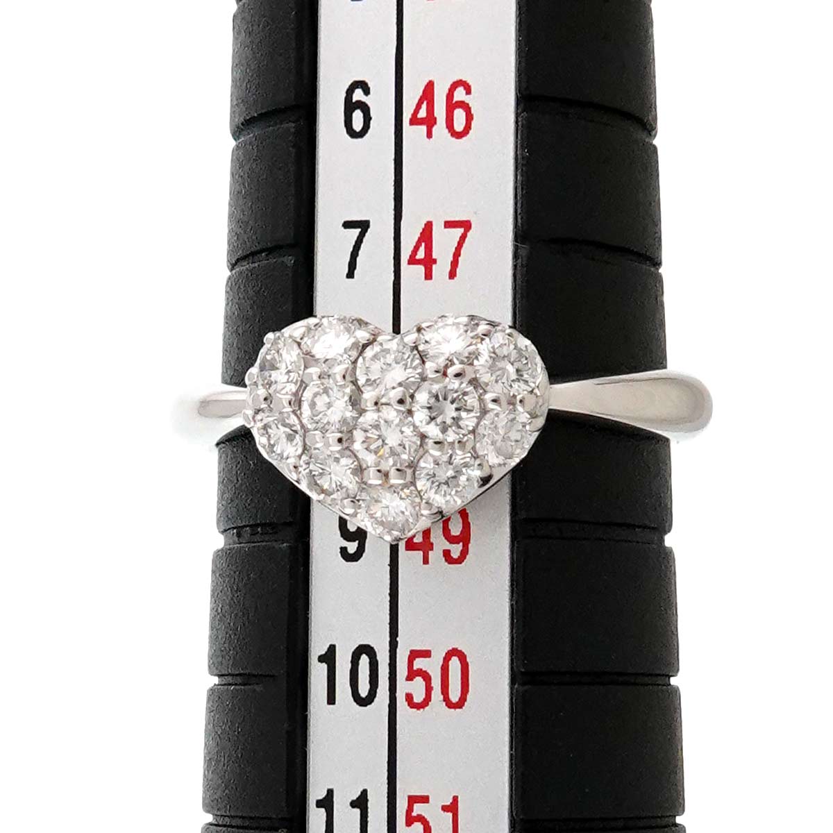 Diamond 0.39ct Heart Ring 18K WG 750 Size4.5(US)