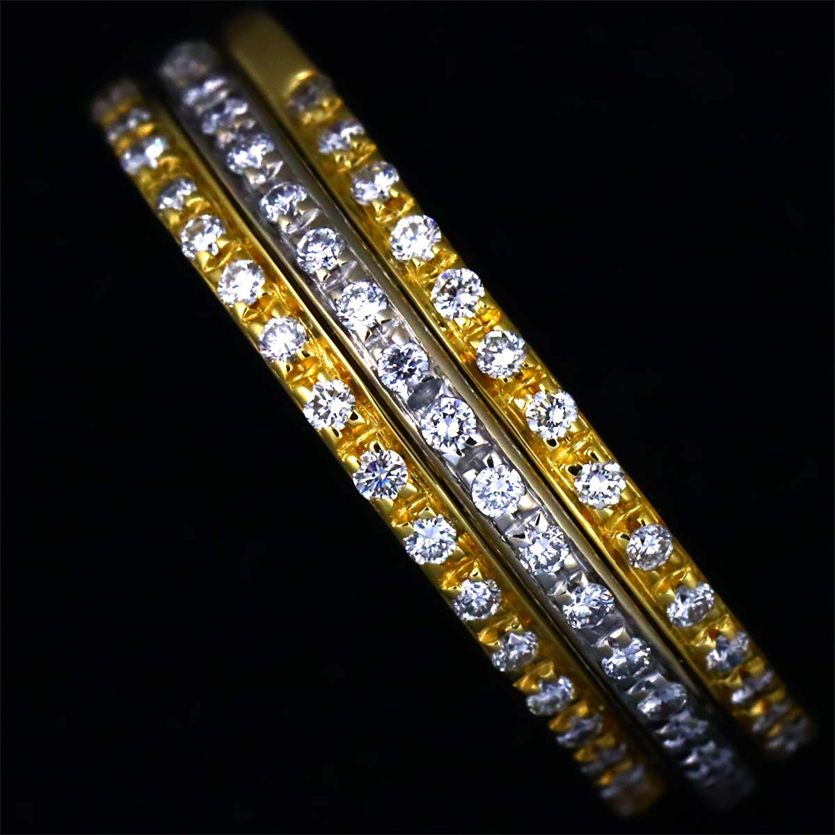 Diamond 0.37ct Ring 18K YG WG 750 size7.25(US)