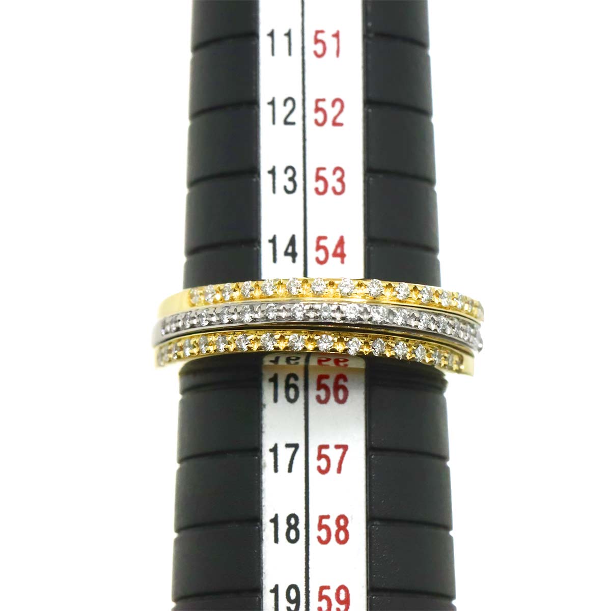 Diamond 0.37ct Ring 18K YG WG 750 size7.25(US)