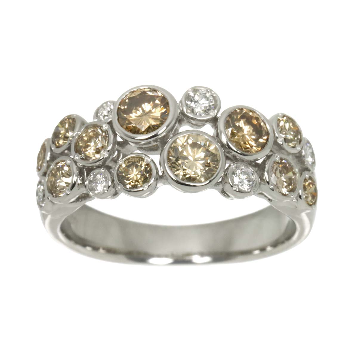 Diamond 1.28ct/0.15ct Ring Pt Platinum size6.75(US)