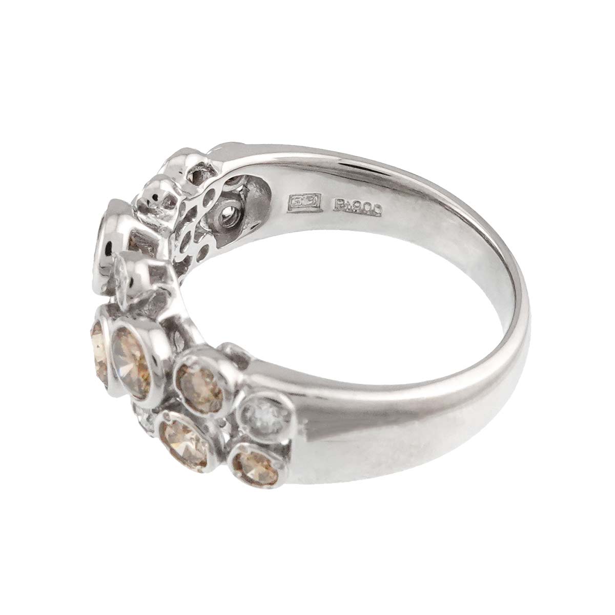 Diamond 1.28ct/0.15ct Ring Pt Platinum size6.75(US)