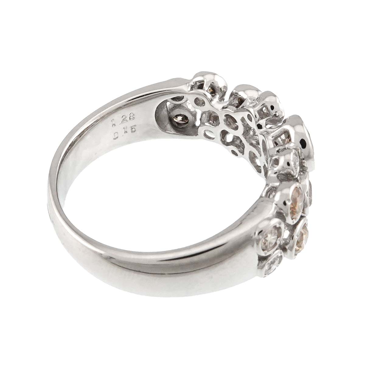 Diamond 1.28ct/0.15ct Ring Pt Platinum size6.75(US)