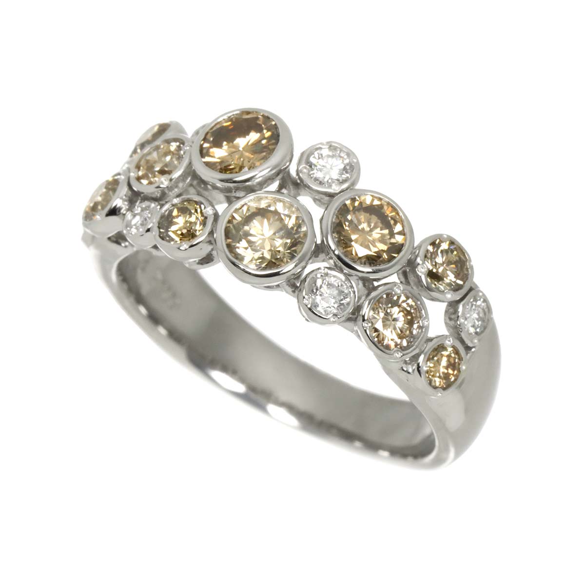 Diamond 1.28ct/0.15ct Ring Pt Platinum size6.75(US)