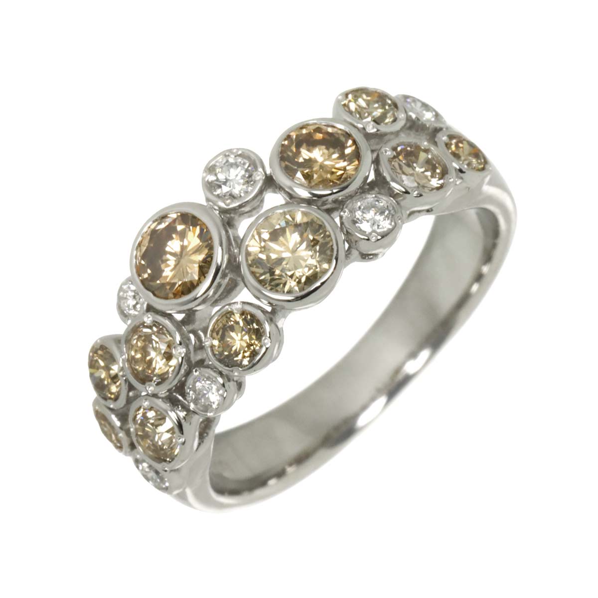 Diamond 1.28ct/0.15ct Ring Pt Platinum size6.75(US)