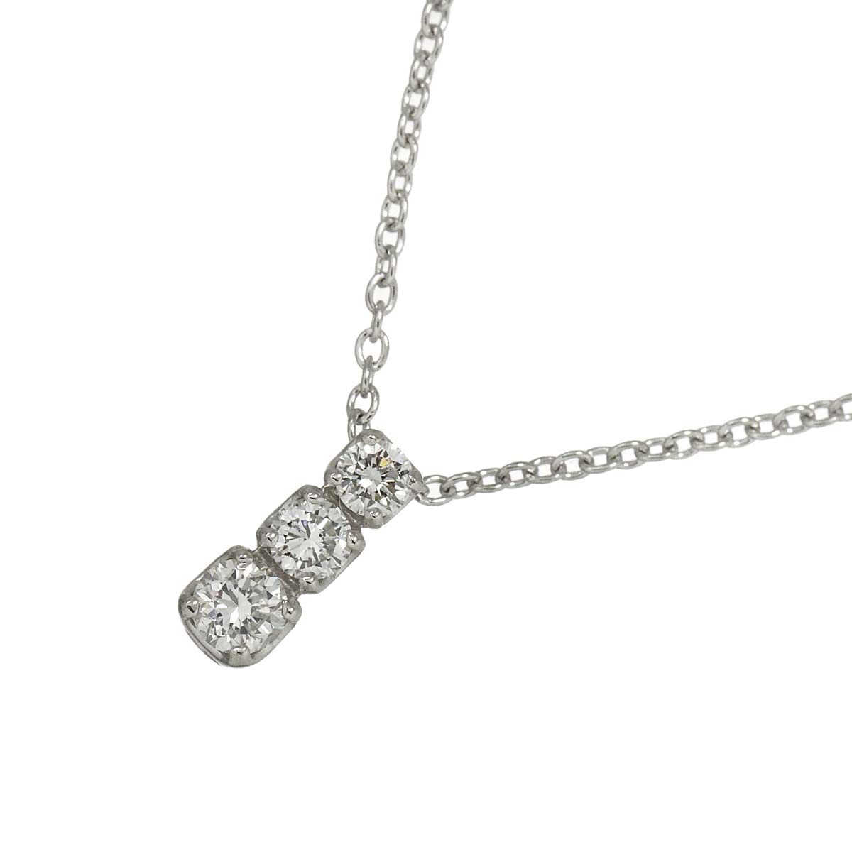 Diamond 0.22ct Necklace 18K White Gold 750