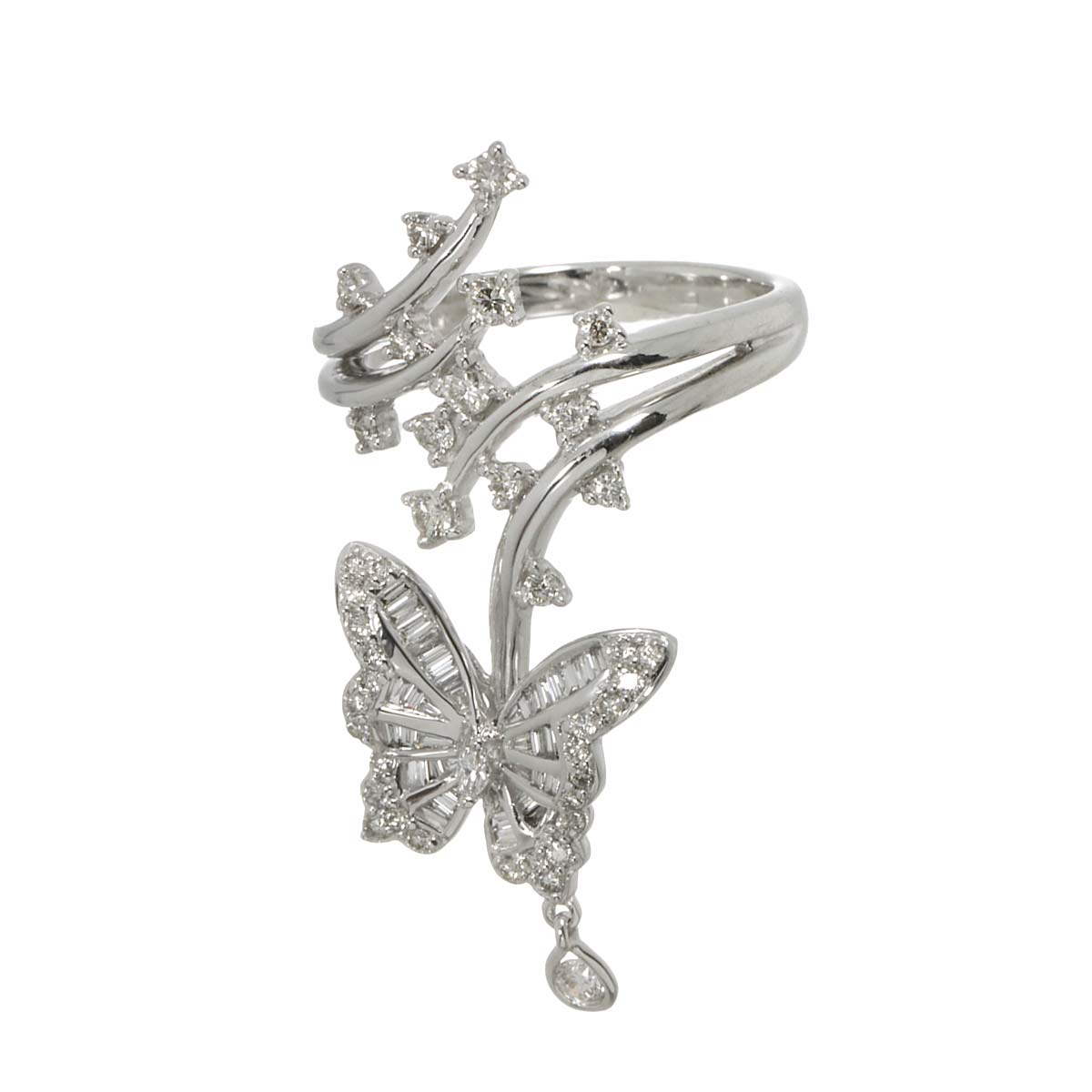 Diamond 0.83ct Ring 18K K18 WG White Gold size8.25(US)