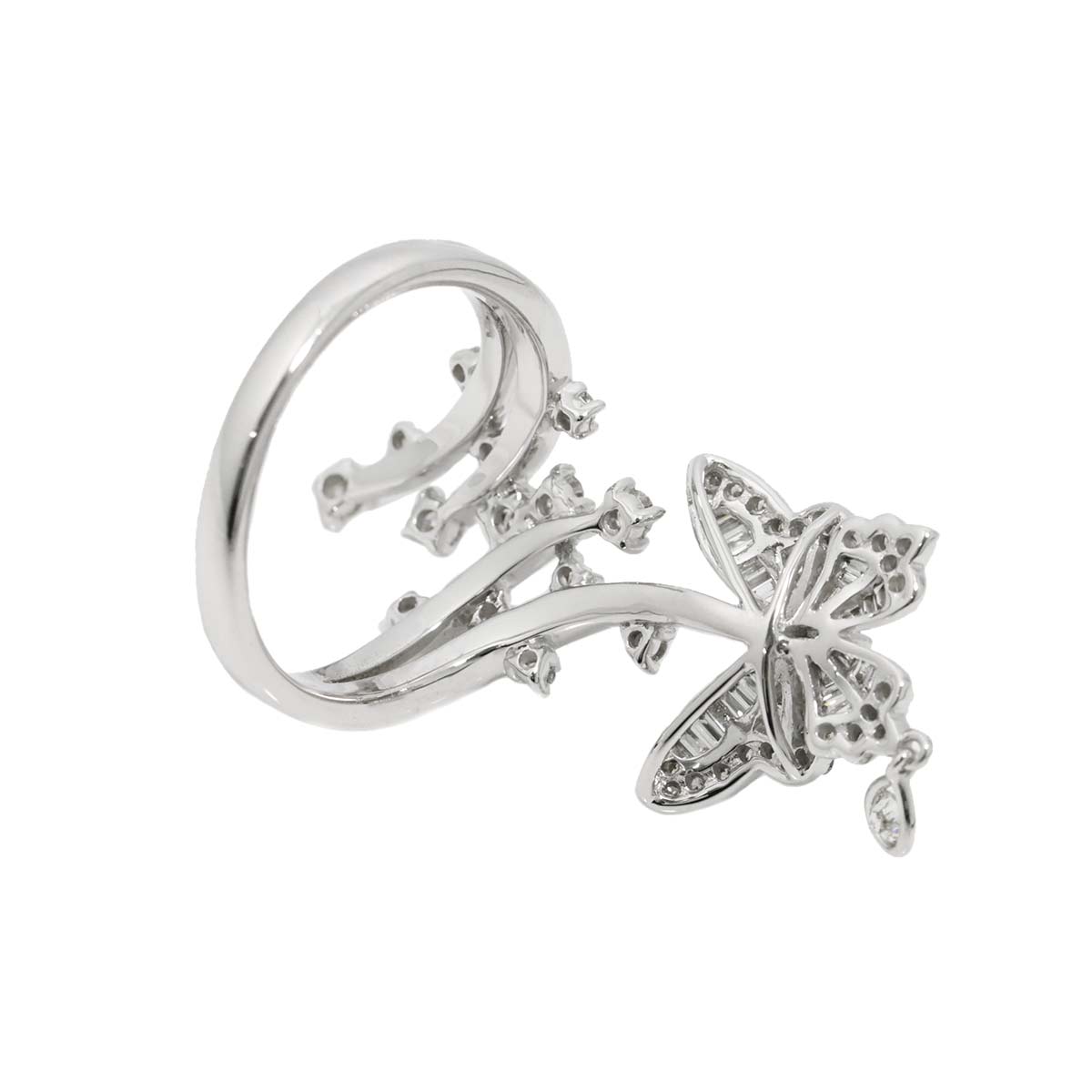 Diamond 0.83ct Ring 18K K18 WG White Gold size8.25(US)