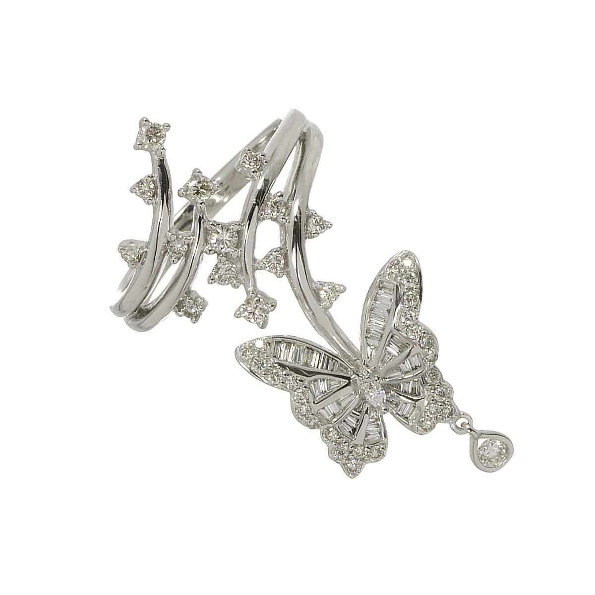 Diamond 0.83ct Ring 18K K18 WG White Gold size8.25(US)