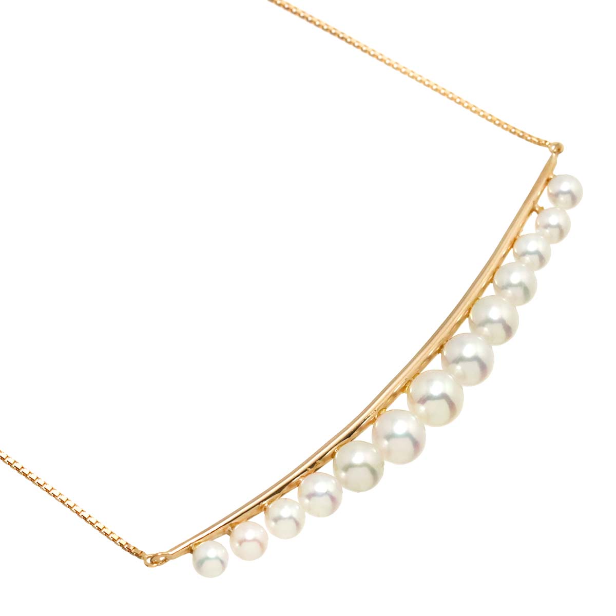 Akoya Pearl 3.2-5.1mmmm Necklace 18K K18 PG Pink Gold 750