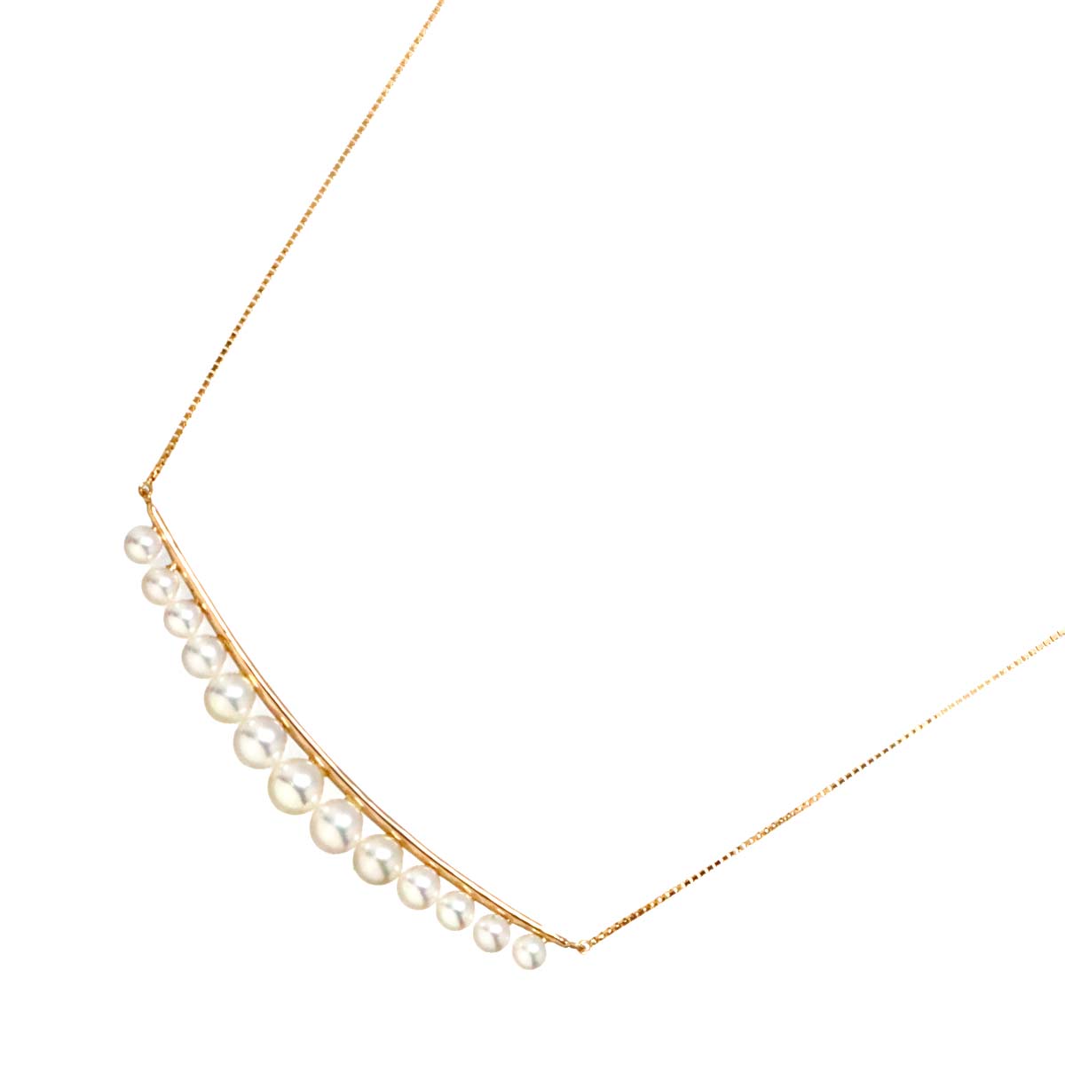 Akoya Pearl 3.2-5.1mmmm Necklace 18K K18 PG Pink Gold 750
