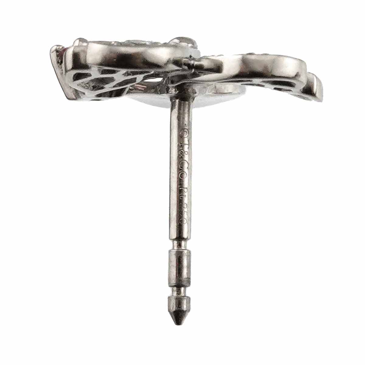 Paper flower Tourmaline Diamond Earrings Pierced Pt Platinum