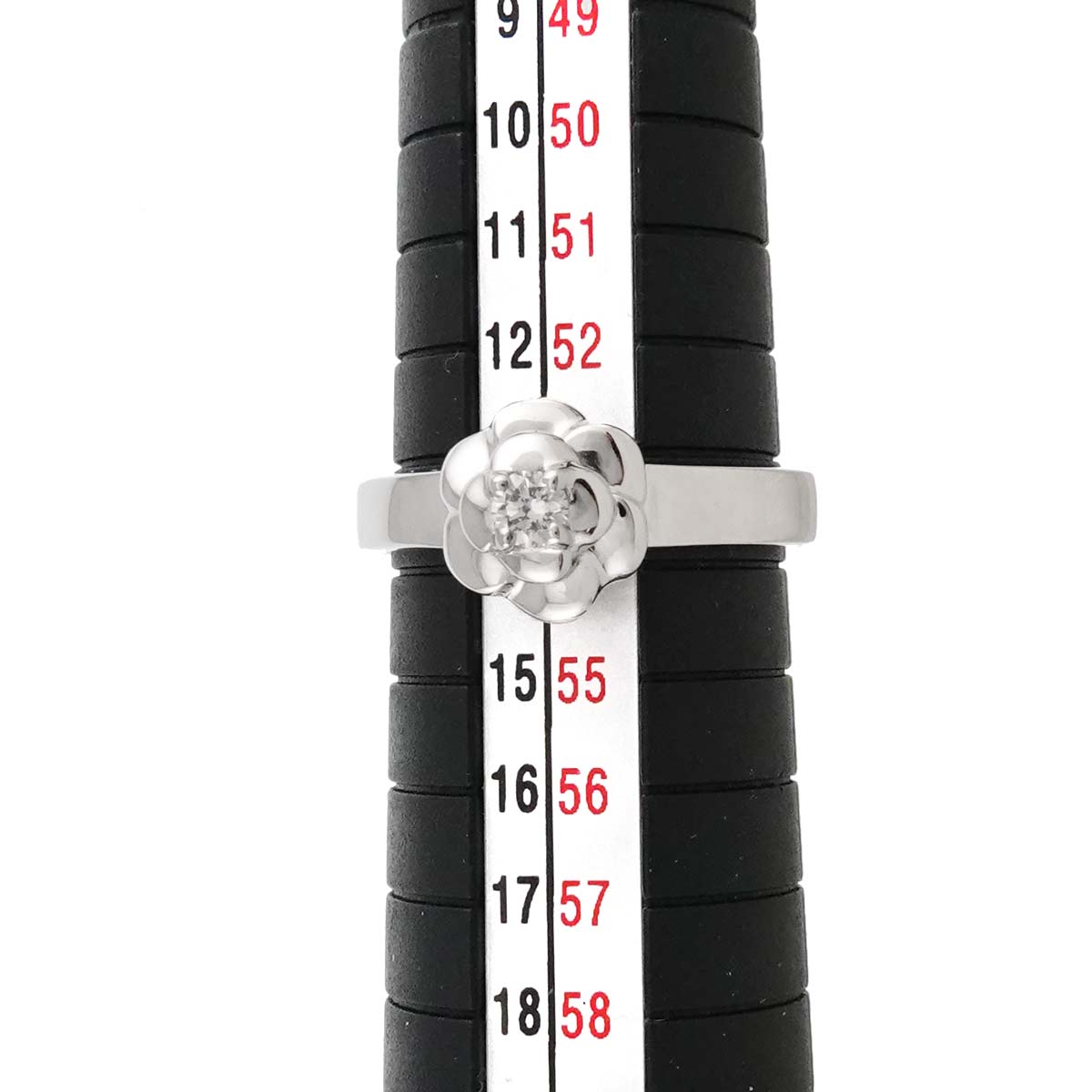 Camellia Diamond Ring 18K White Gold 750 size6.25-6.5(US)