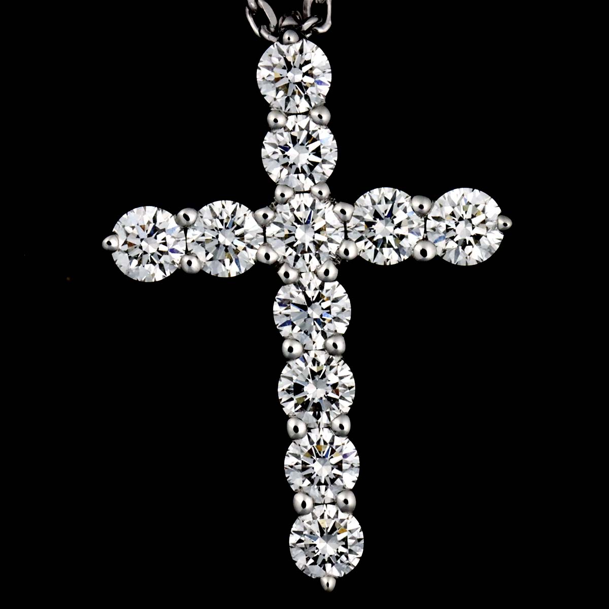 Cross Mini Diamond Necklace 18K WG 750