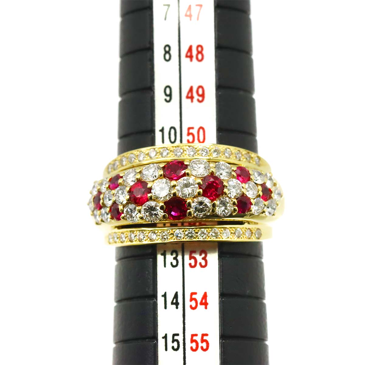 Ruby 0.68ct Diamond 1.12ct Ring 18K YG size5.75-6(US)