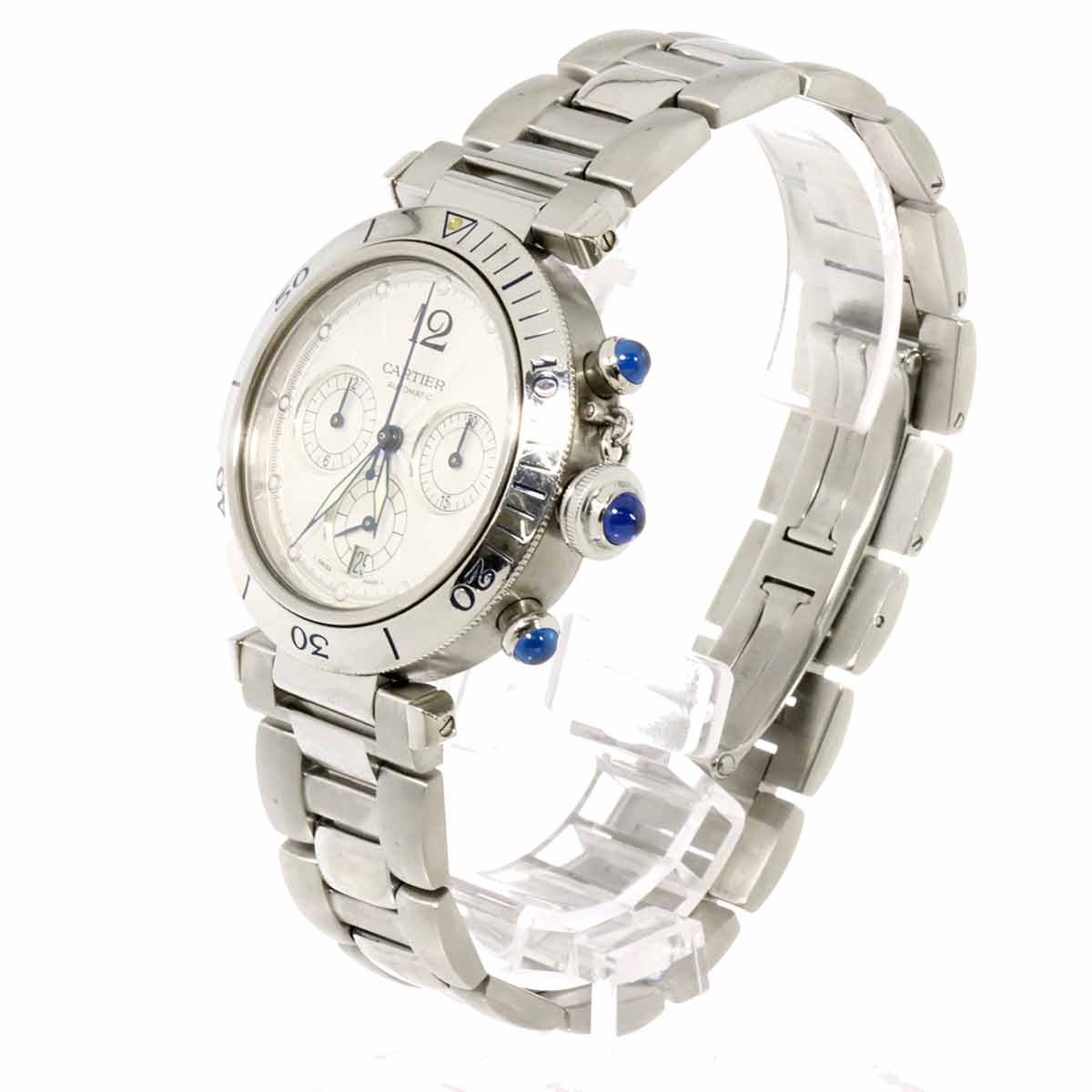 Pasha 38mm W31030H3 Chronograph Date Automatic Silver Dial