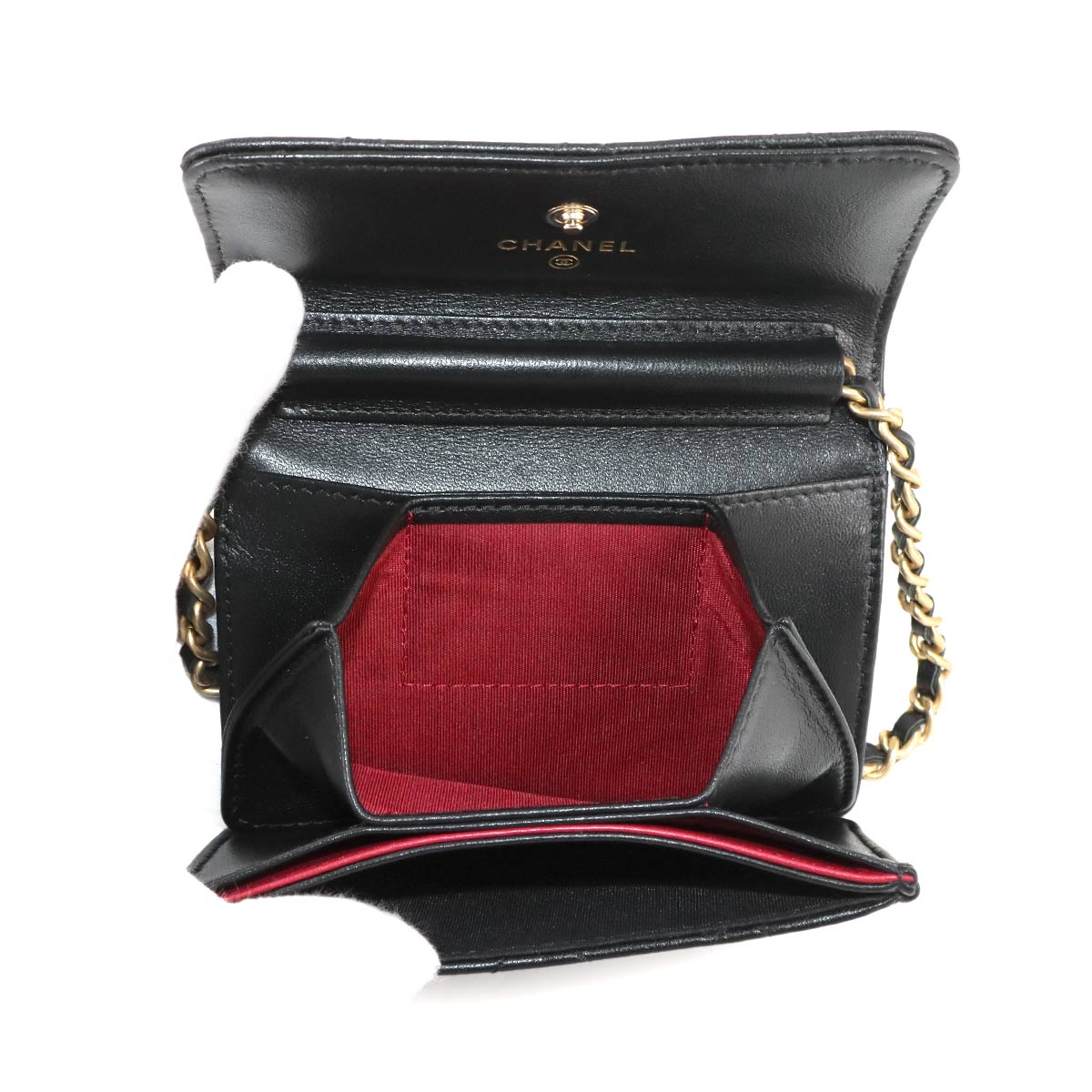 Mini Matelasse Faux Hand Shoulder Bag Leather Black AP2274