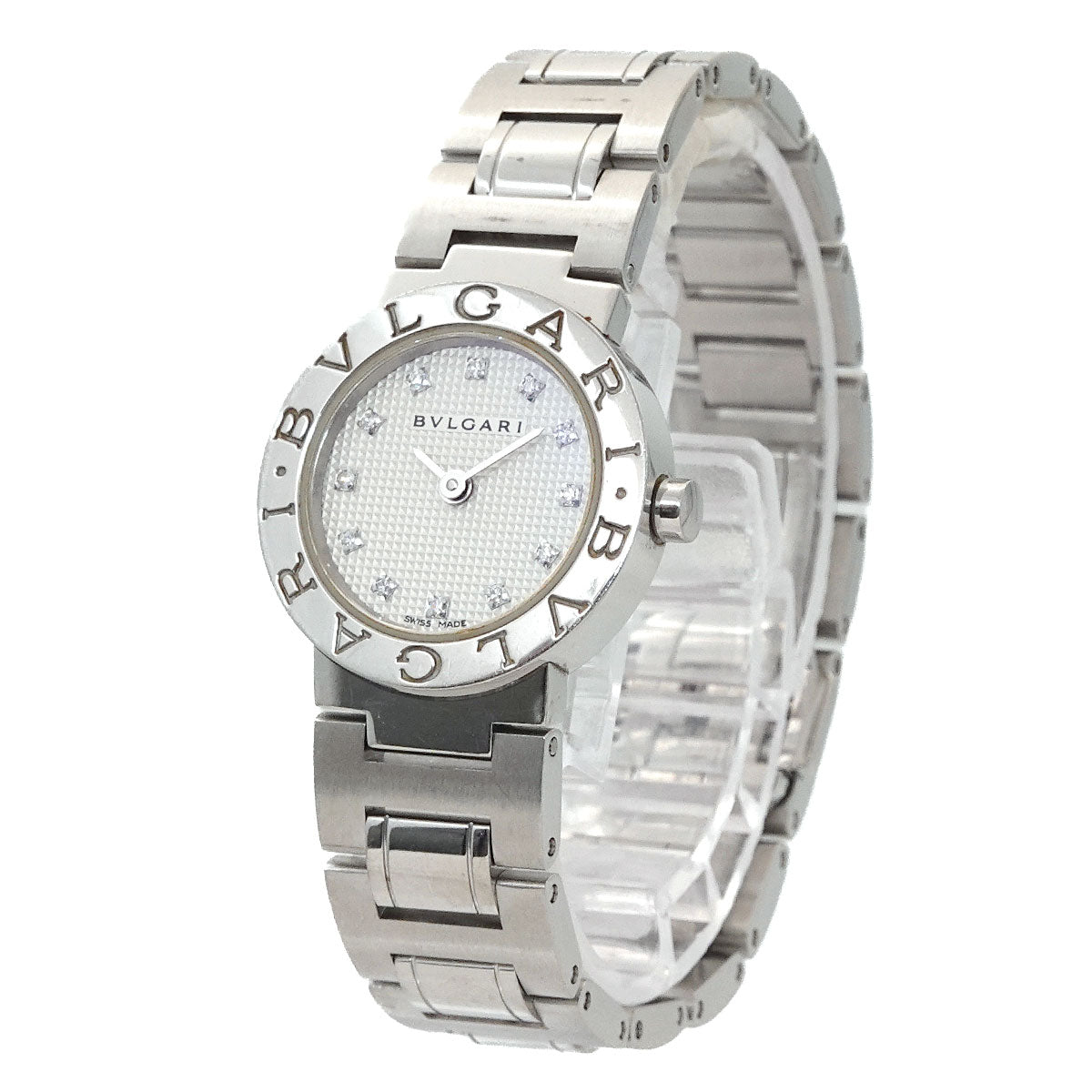 BVLGARIBVLGARI BB23SS 12P Diamond Quartz Silver Dial Ladies