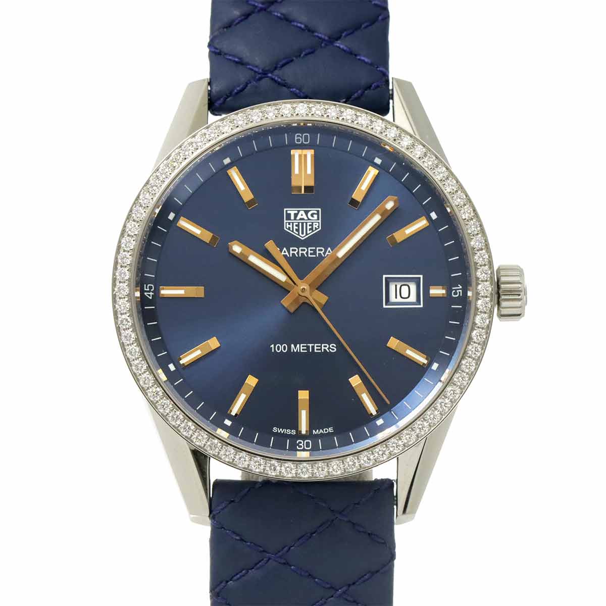 Carrera WAR1114 Diamond Bezel Date Blue Dial Mens