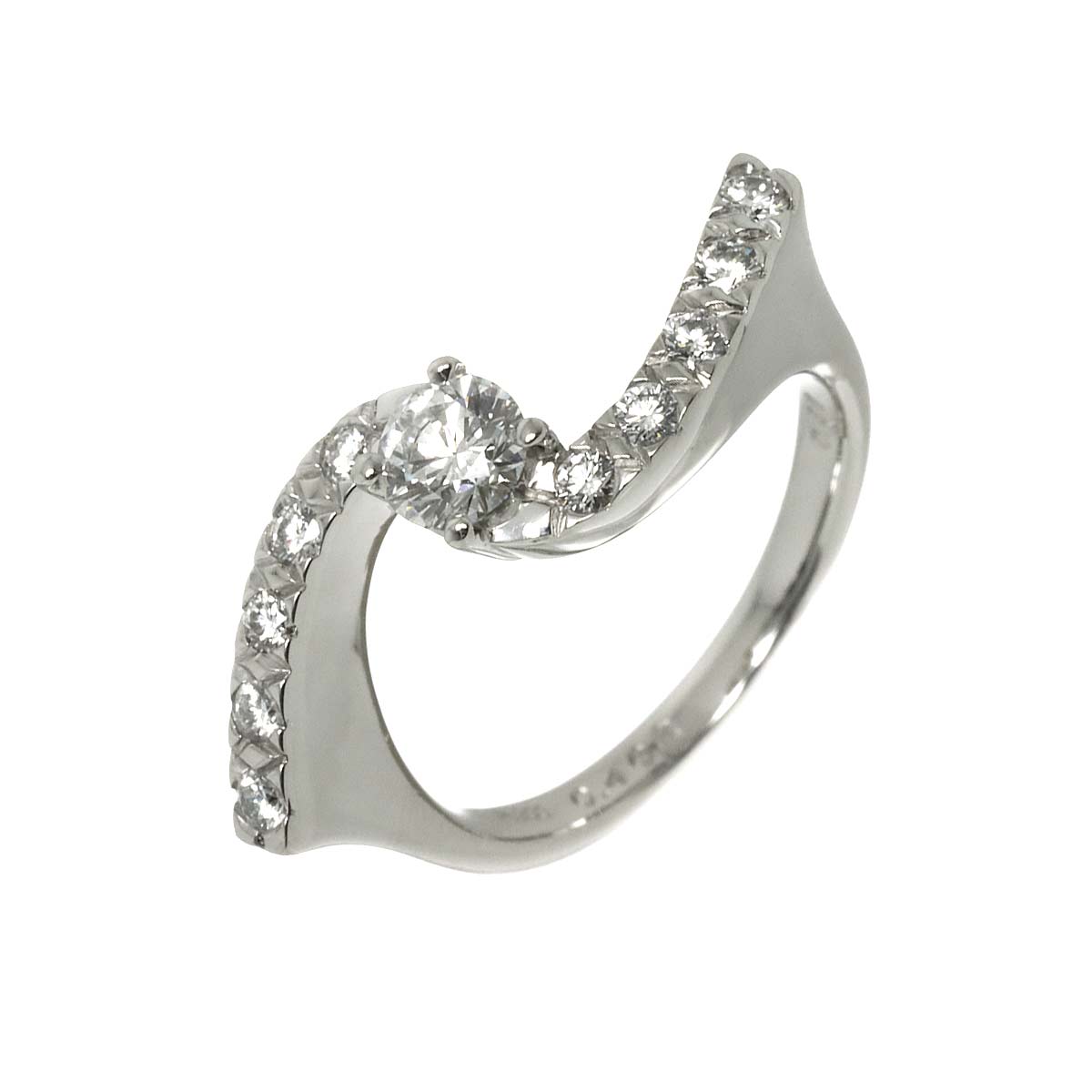 Diamond 0.402ct/0.30ct Ring Pt Platinum size6-6.25(US)