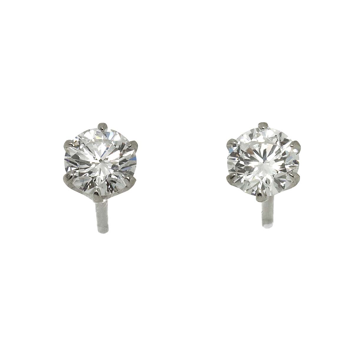 Diamond 0.366ct/0.366ct Earrings Pierced Pt Platinum