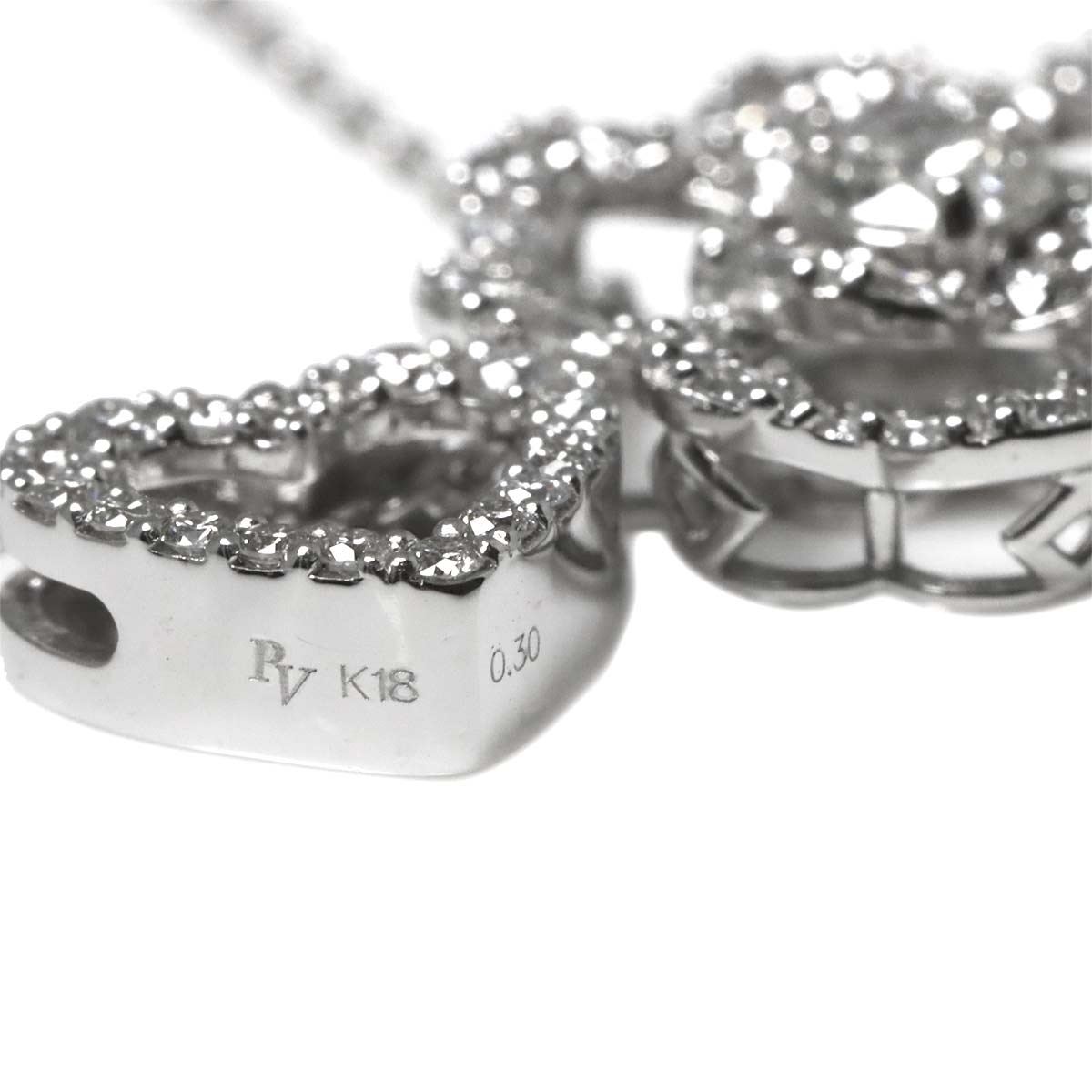 Flower Heart Diamond 0.70ct/0.30ct Necklace 18K WG 750