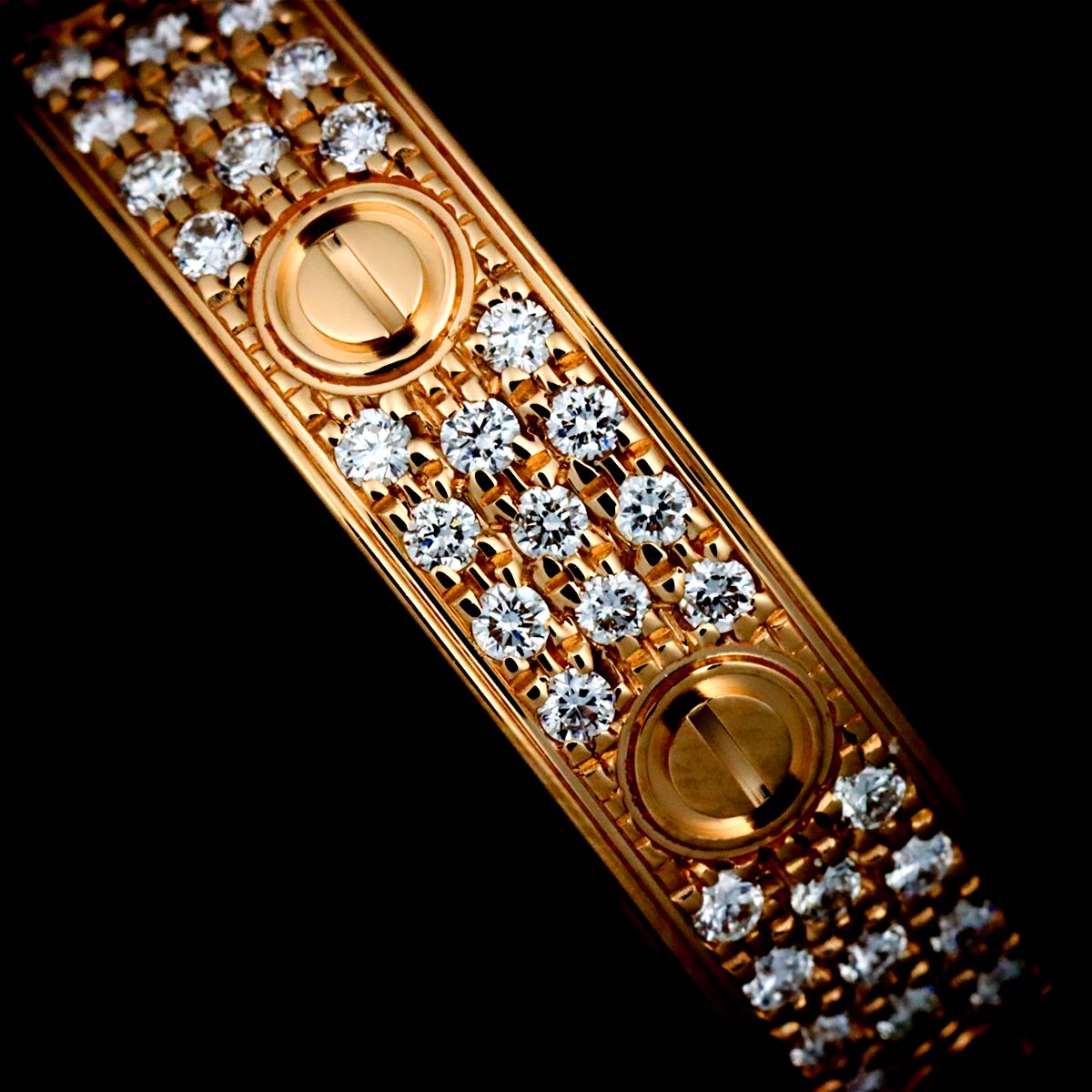 Love Ring SM Full Pave Diamond 18K PG 750 size58 8.25(US)