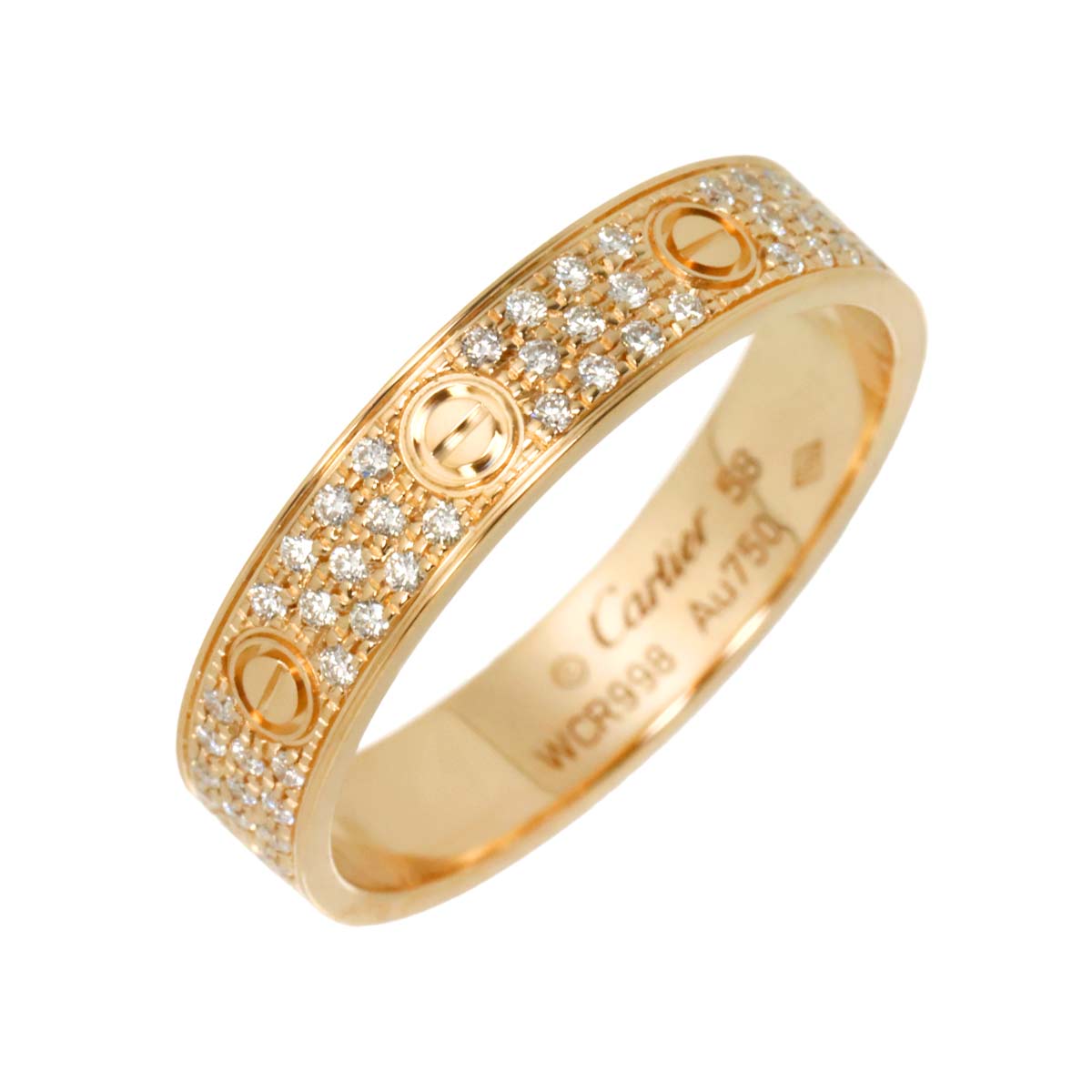 Love Ring SM Full Pave Diamond 18K PG 750 size58 8.25(US)