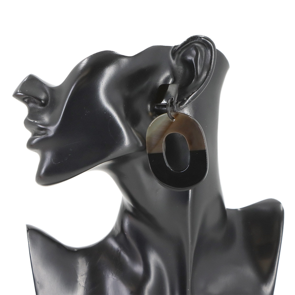 Isthme Ism Earrings Buffalo Horn Brown Black