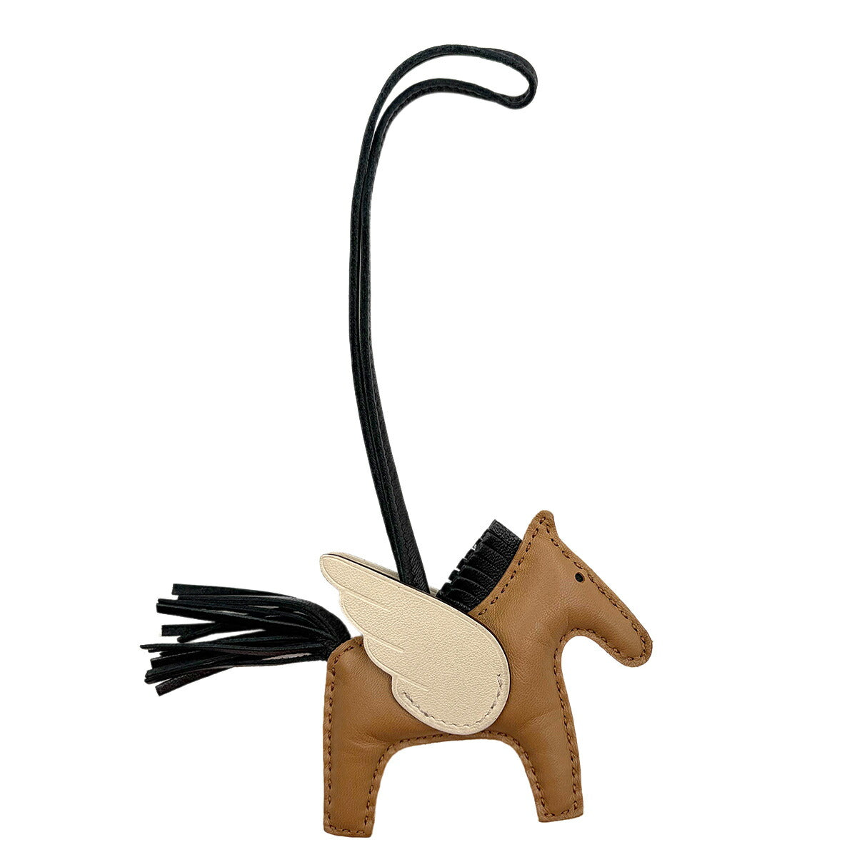 Rodeo Pegasu PM Bag Charm Agneau Milo Chai Black Nata