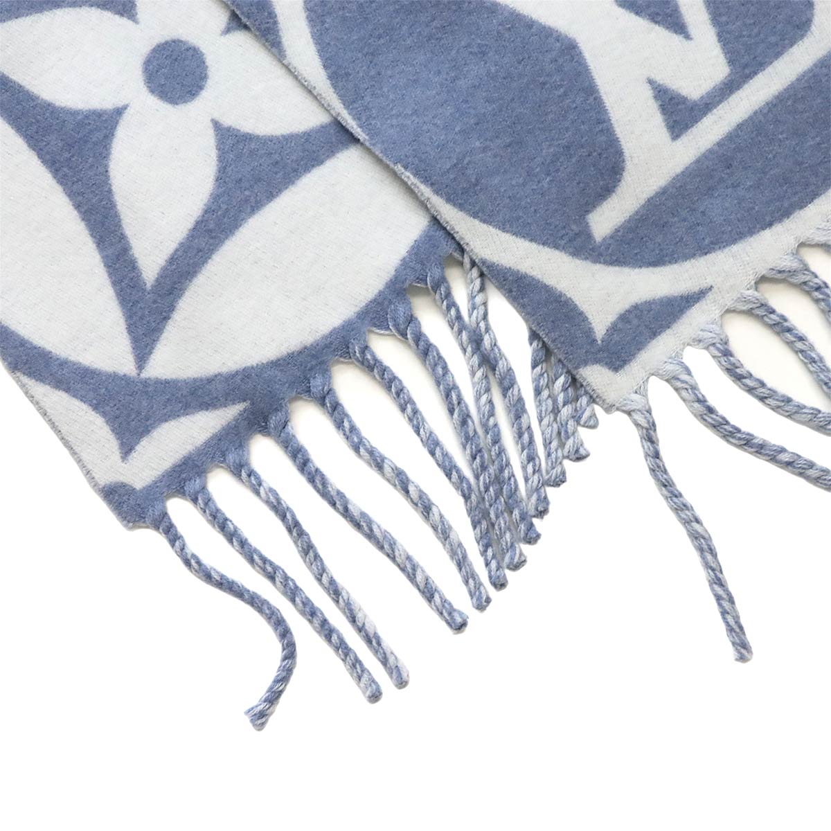 Flight Mode LV Medallion Scarf Wool Blue M79214
