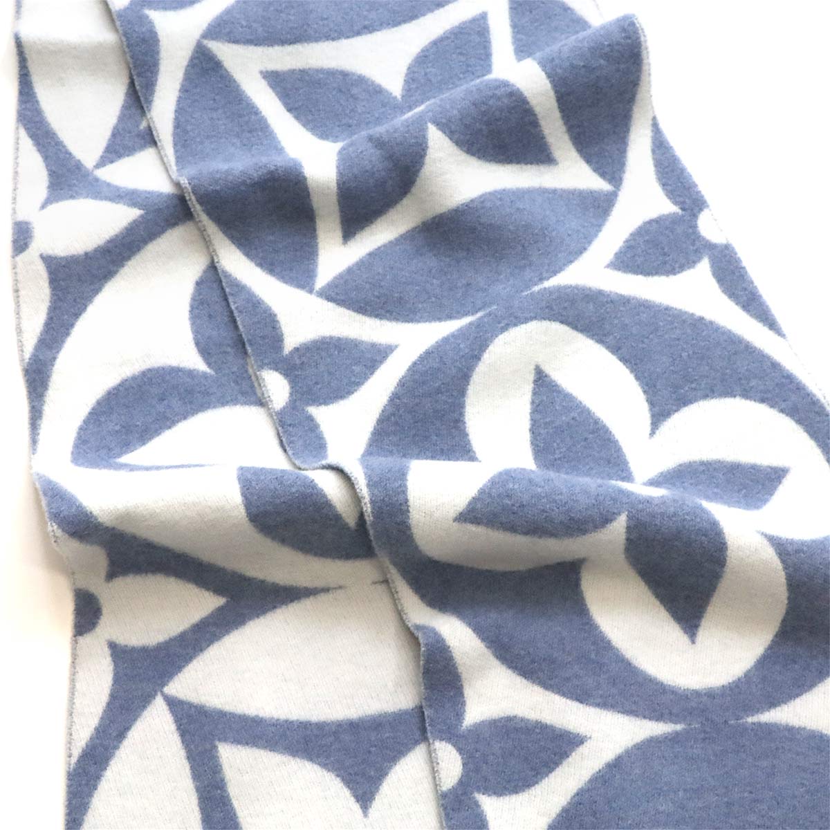 Flight Mode LV Medallion Scarf Wool Blue M79214