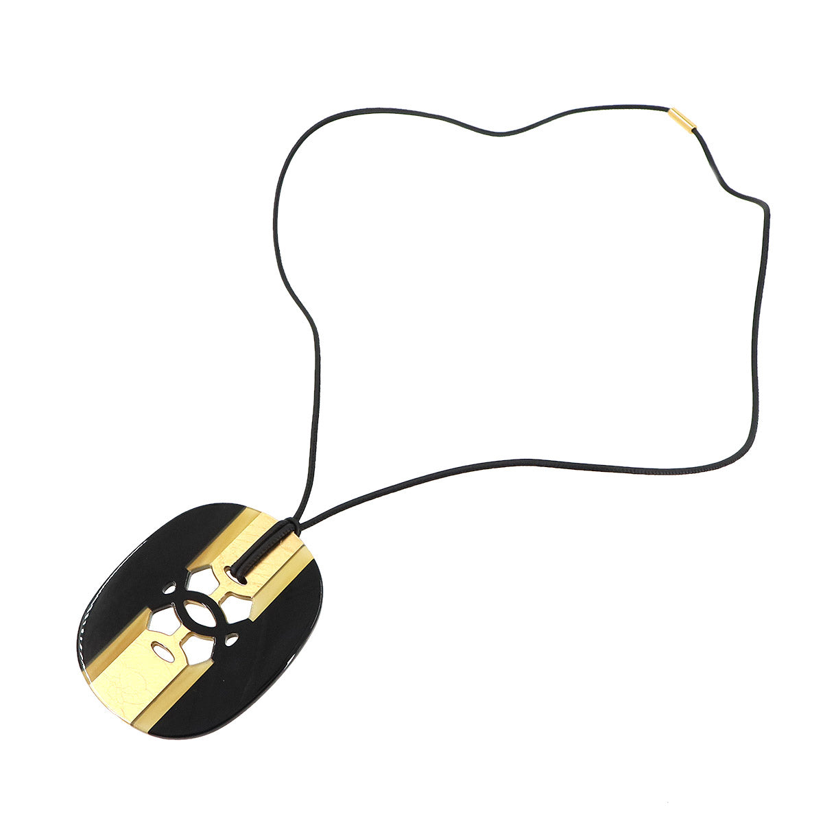 Lift GM Pendant Buffalo Horn Black Beige Gold Necklace