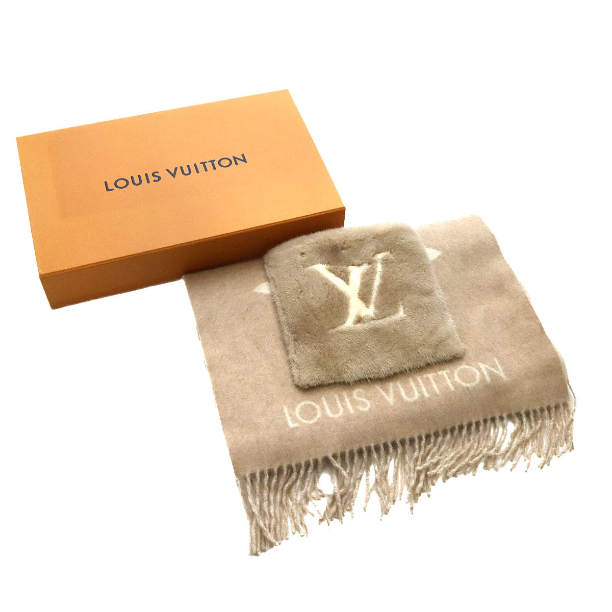 Cold Reykjavik Scarf Cashmere 100% Beige M74354