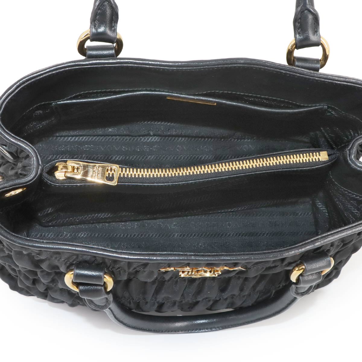 2way Hand Shoulder Bag Nylon Leather Nero Black 1BA173