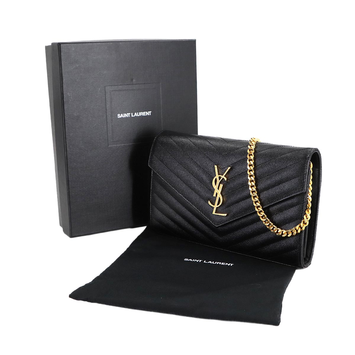 Cassandra Chain Wallet Leather Black 377828