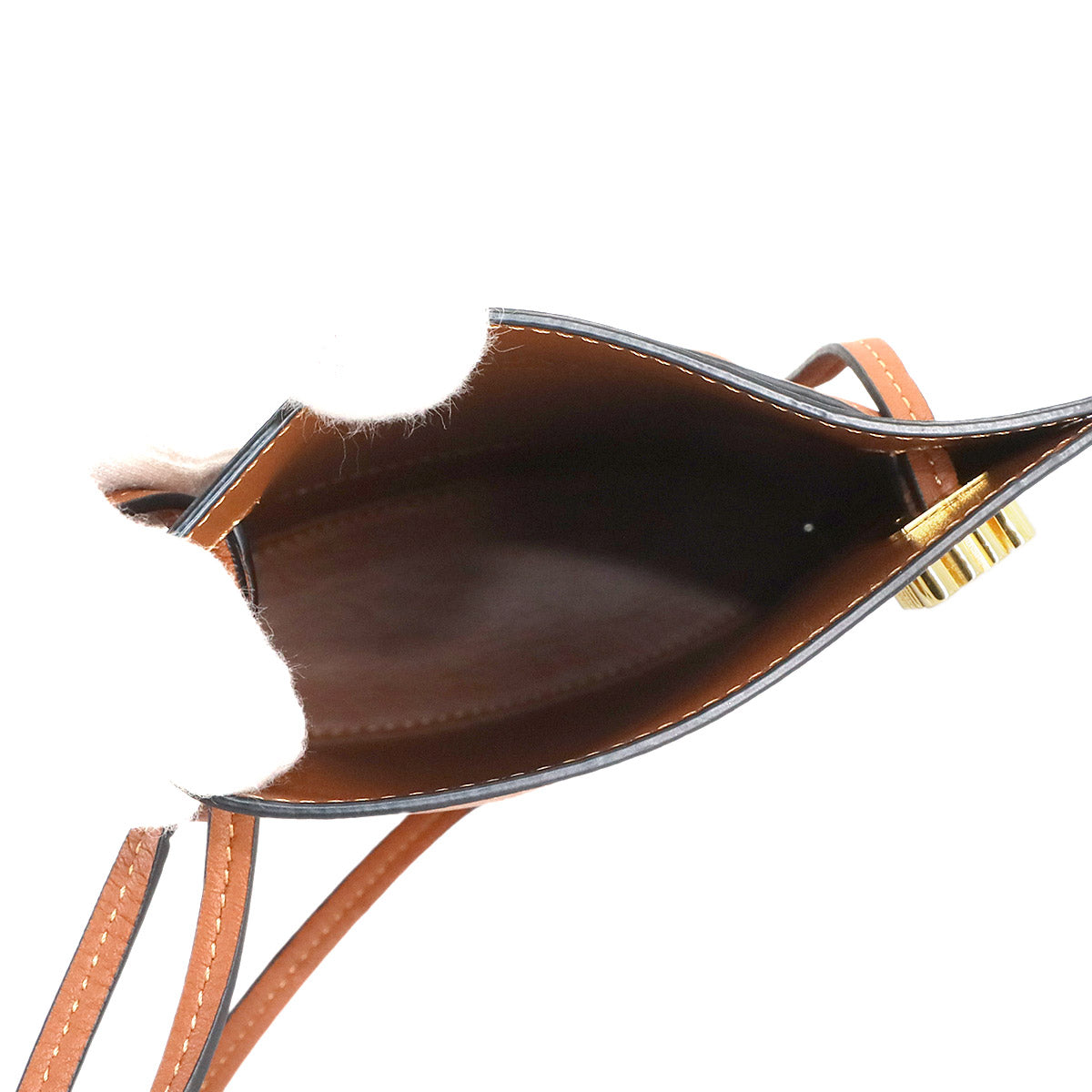 Dice pocket Shoulder Bag Leather Tan Brown C630R12X01