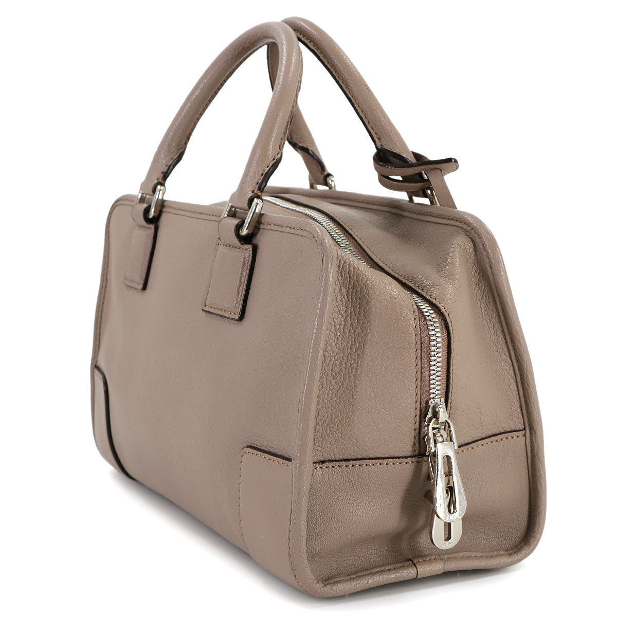 Amazona 28 Hand Bag Leather Beige Anagram Purse