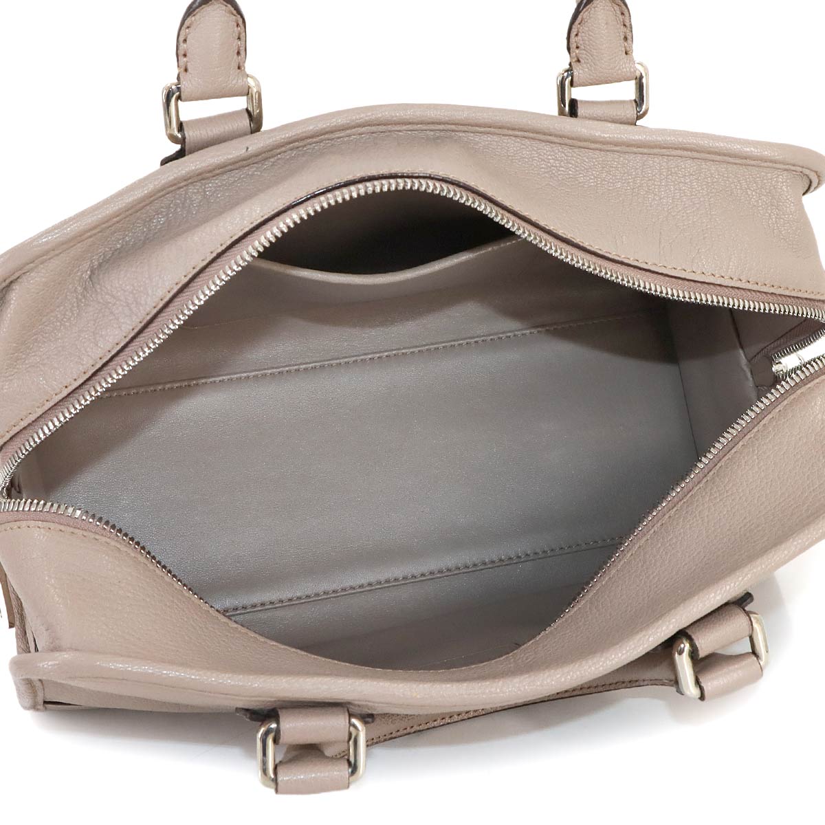 Amazona 28 Hand Bag Leather Beige Anagram Purse