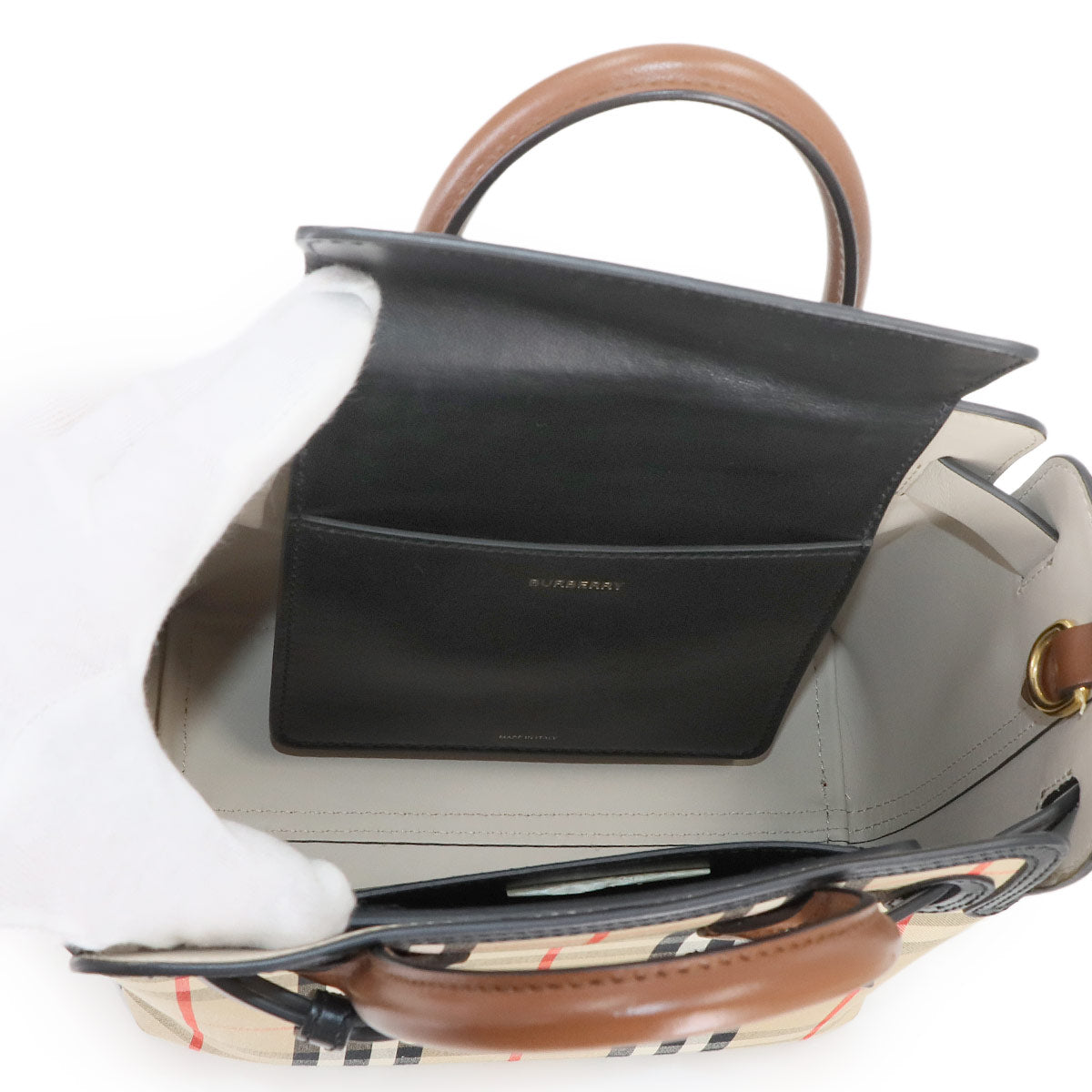 Plaid Baby Belt Bag Hand Shoulder Bag Canvas Leather 8021274