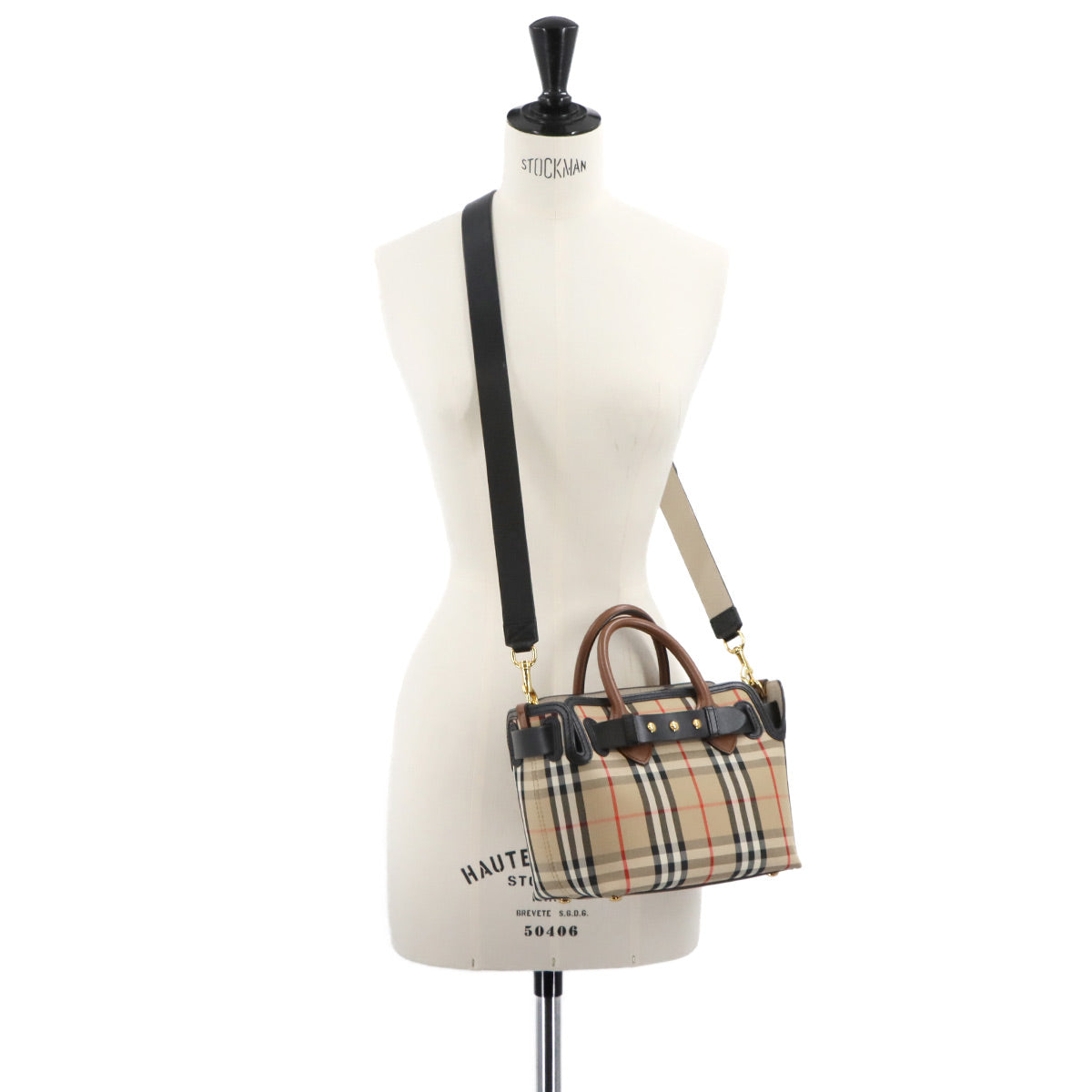 Plaid Baby Belt Bag Hand Shoulder Bag Canvas Leather 8021274